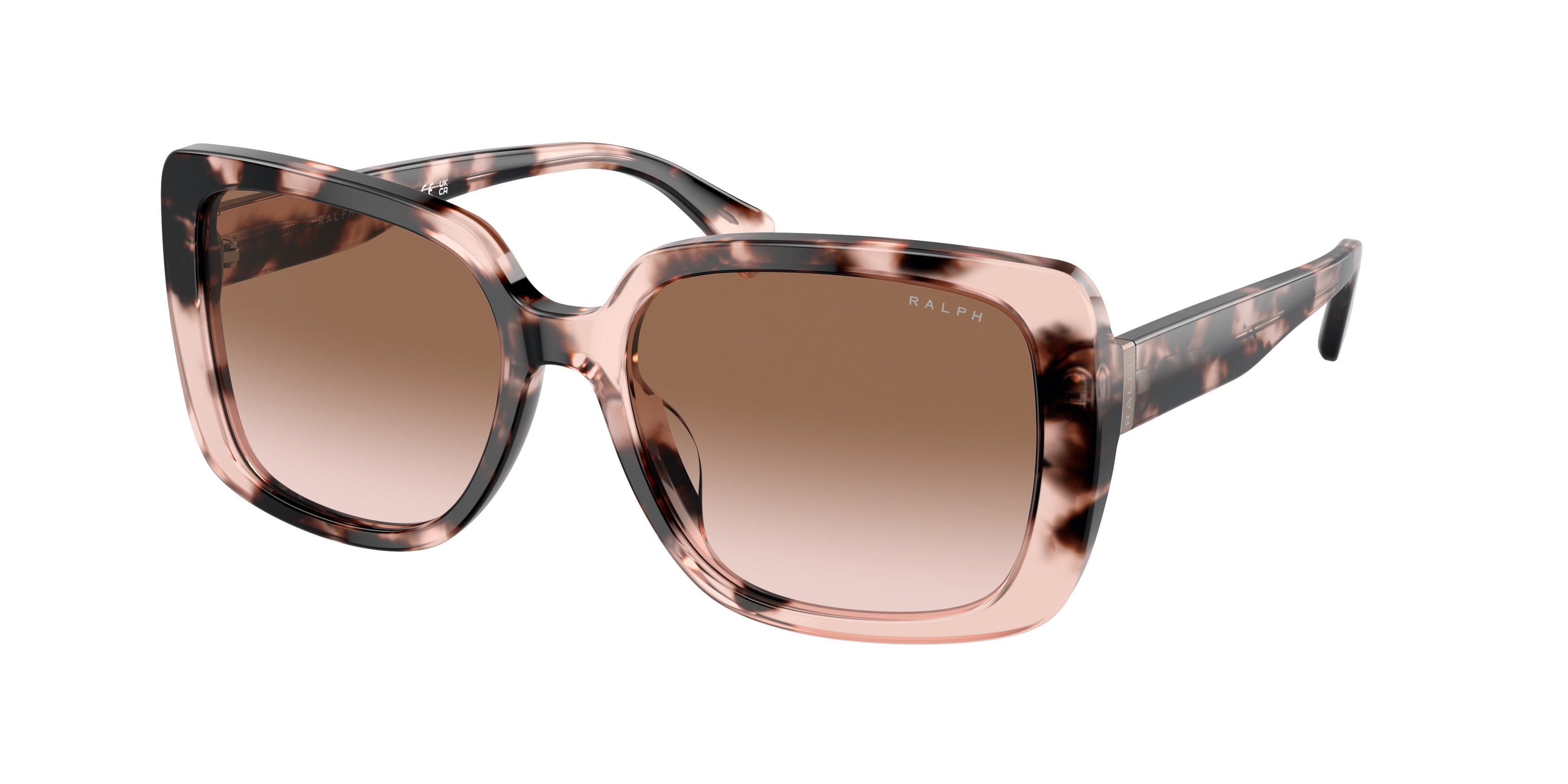 Ralph RA5298U Rectangle Sunglasses  605813-Shiny Pink Havana 55-145-17 - Color Map Pink