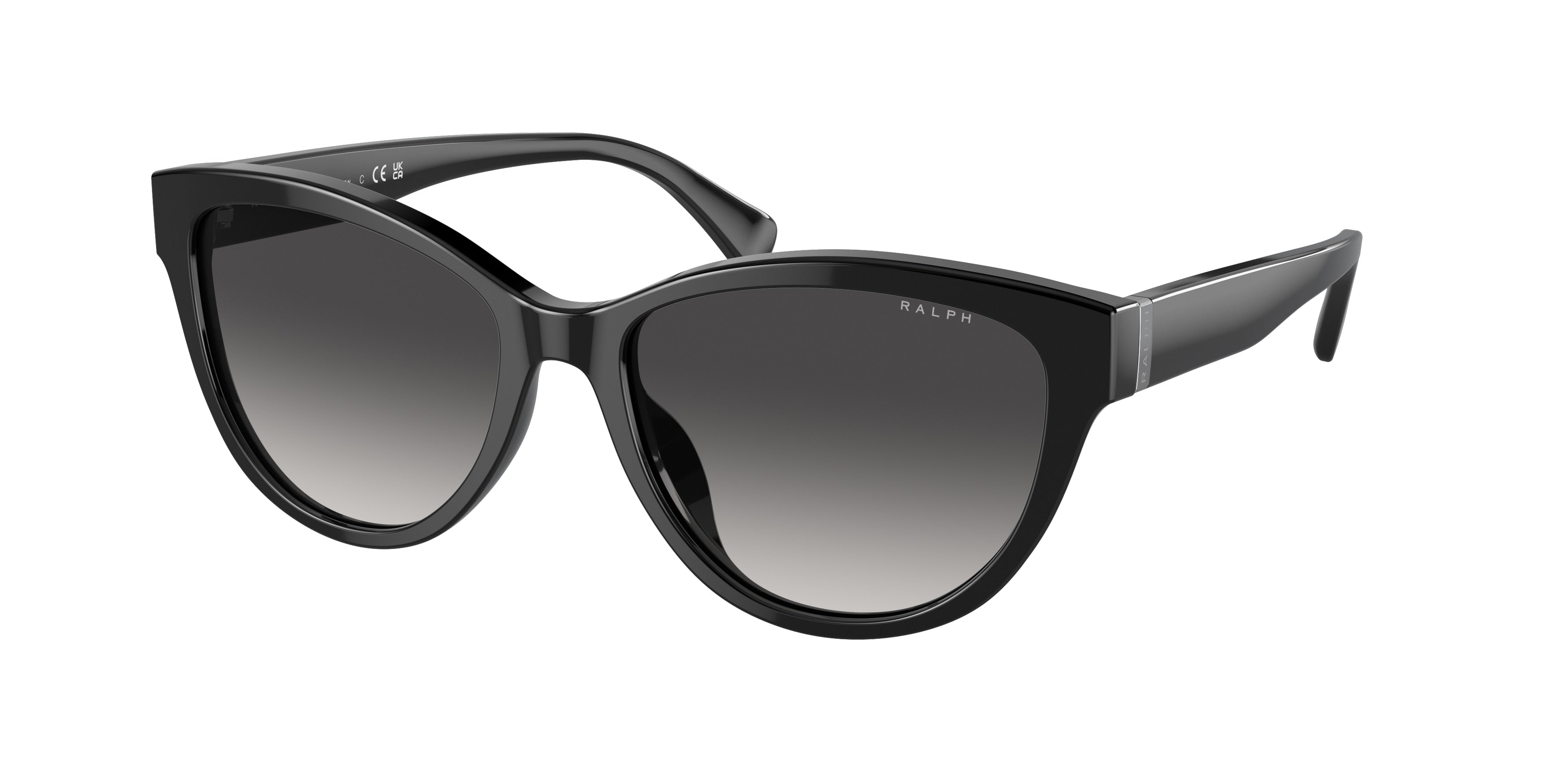 Ralph RA5299U Oval Sunglasses  50018G-Shiny Black 56-145-17 - Color Map Black