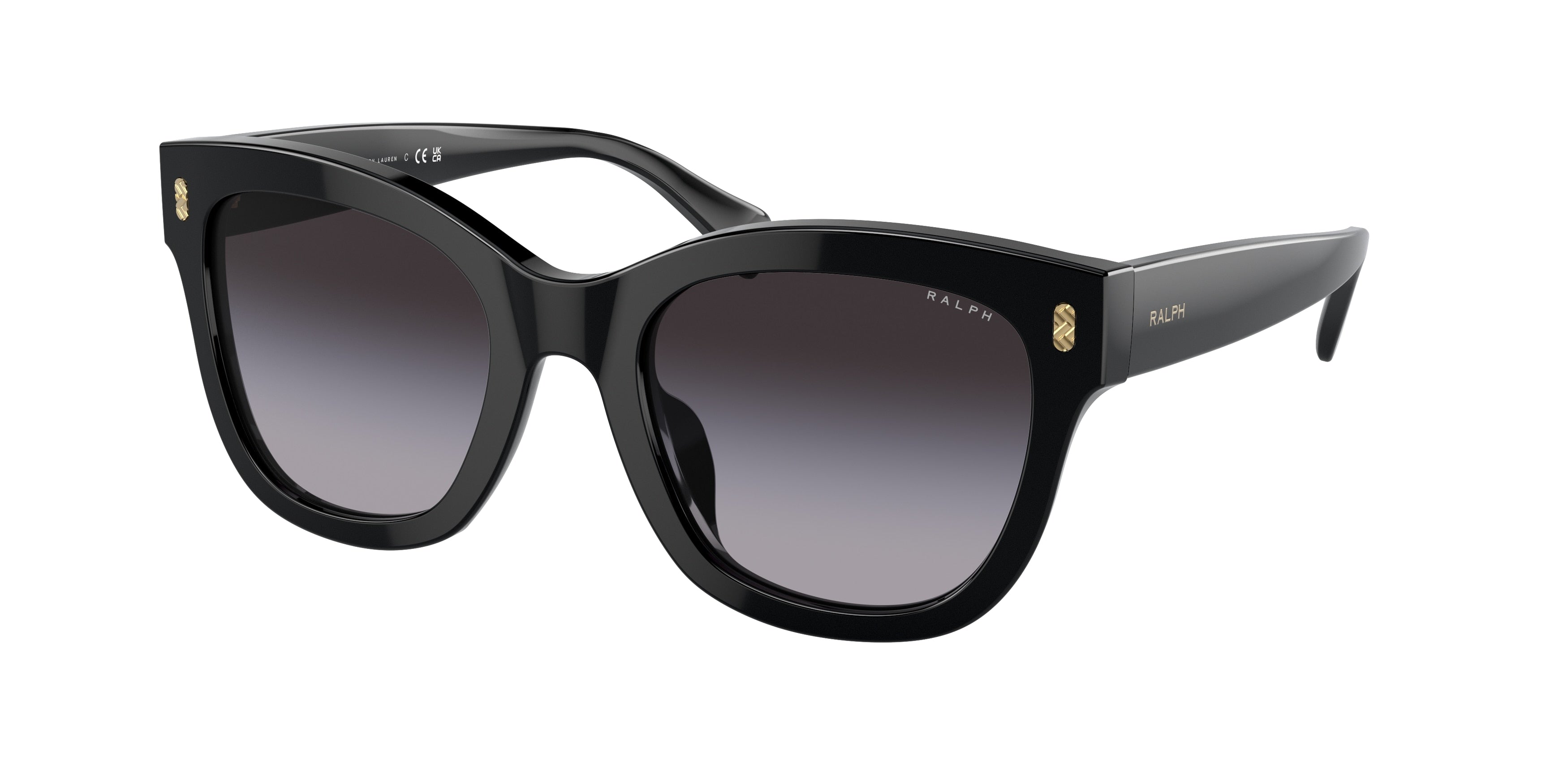 Ralph RA5301U Oval Sunglasses  50018G-Shiny Black 52-145-21 - Color Map Black