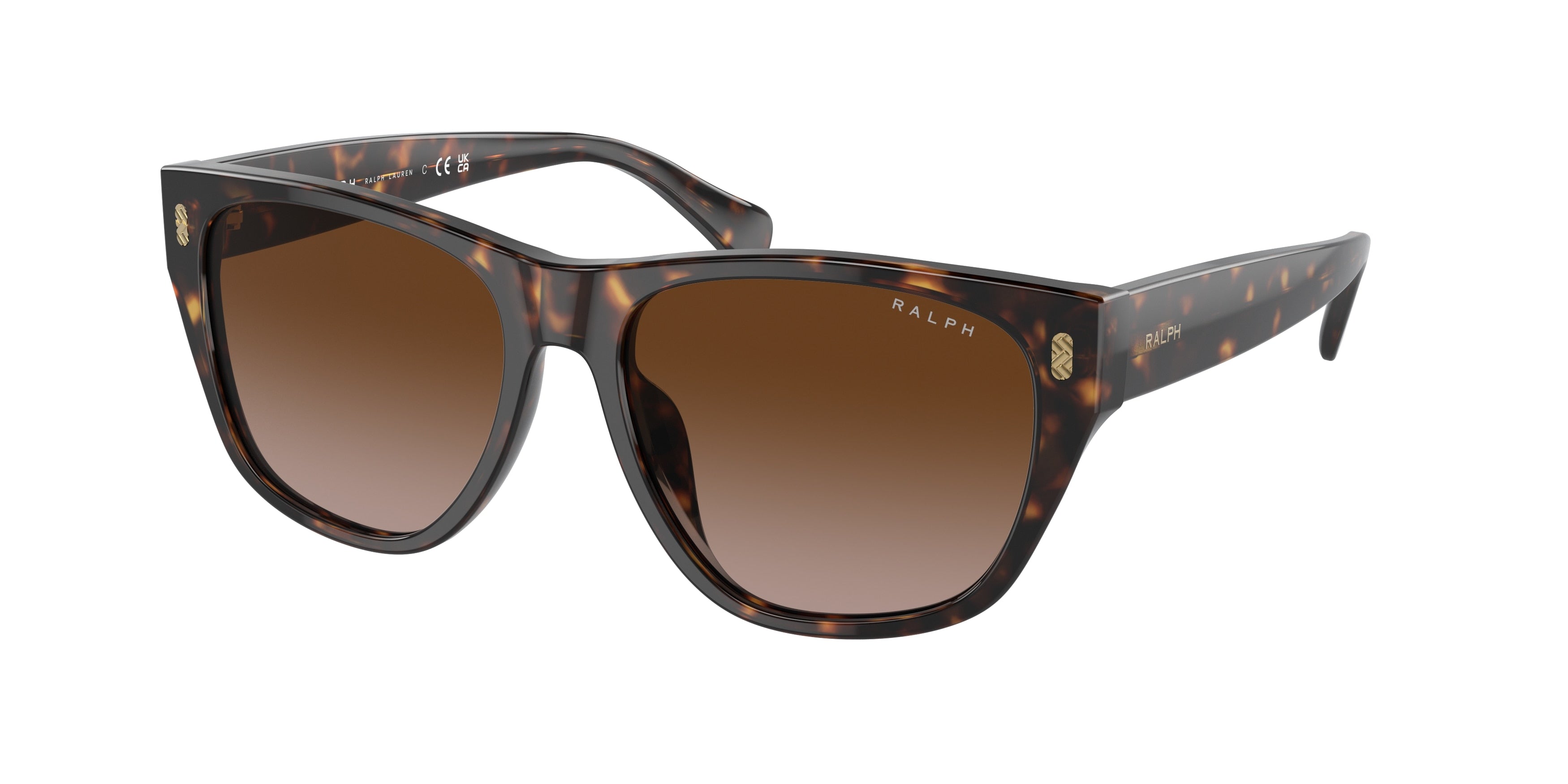 Ralph RA5303U Irregular Sunglasses  500313-Shiny Dark Havana 55-145-16 - Color Map Brown