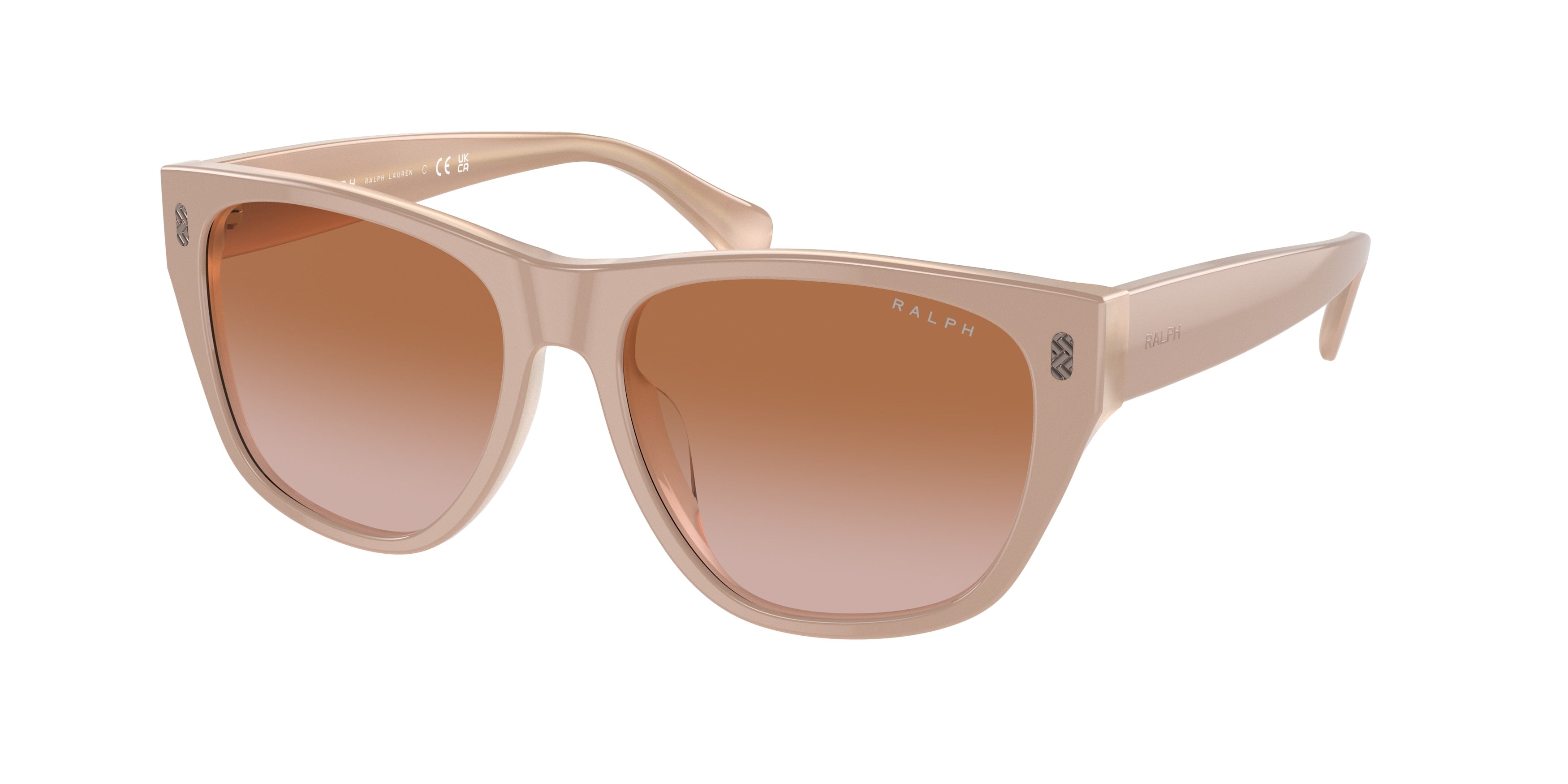 Ralph RA5303U Irregular Sunglasses  606313-Shiny Beige On Milky Beige 55-145-16 - Color Map Beige