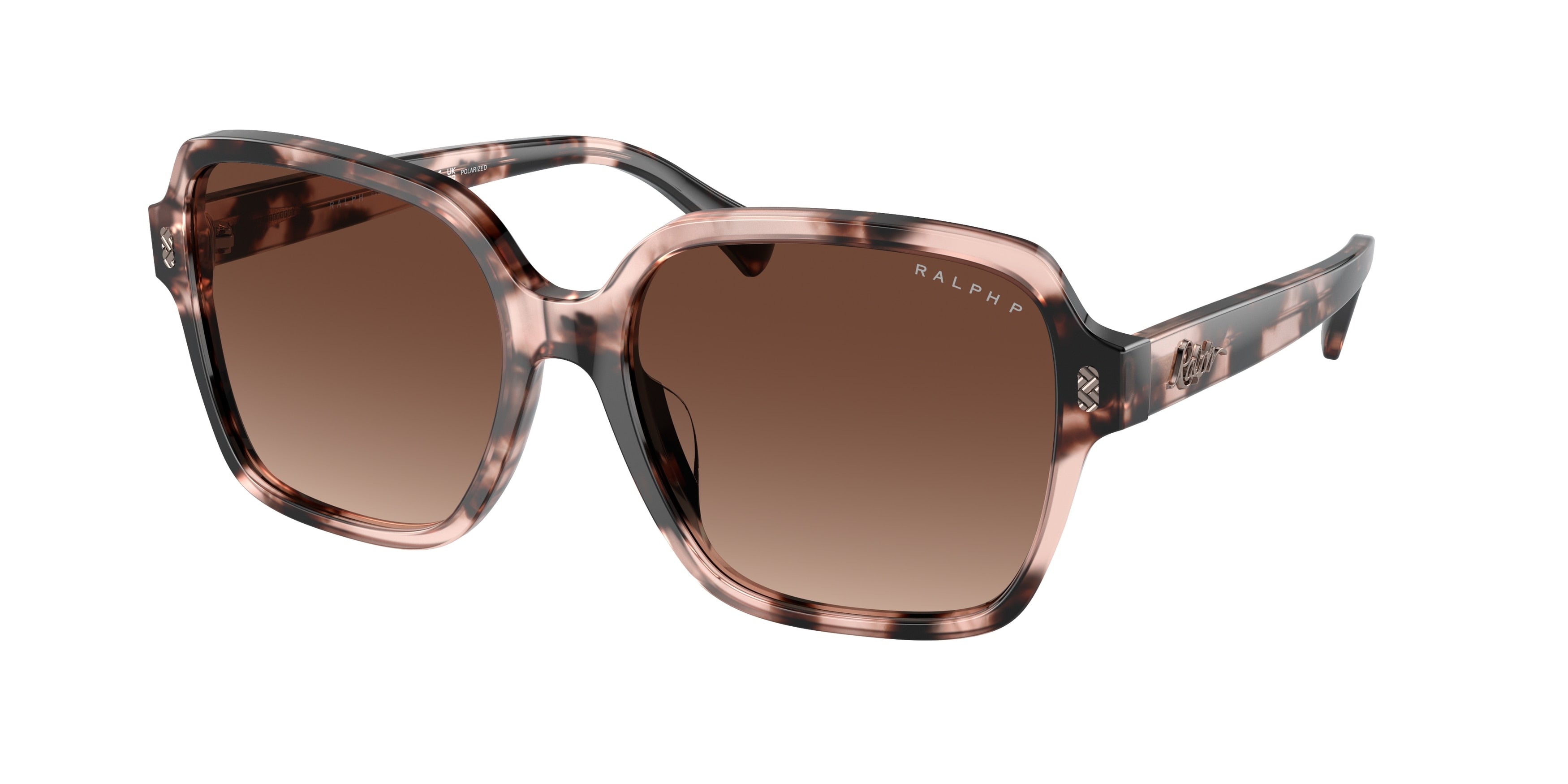 Ralph RA5304U Square Sunglasses  6058T5-Shiny Pink Havana 57-145-16 - Color Map Pink