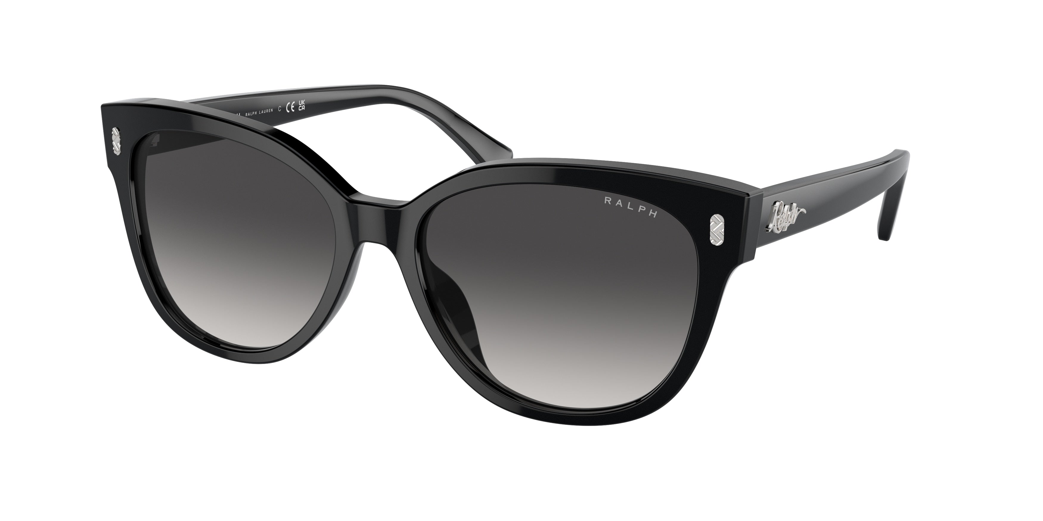 Ralph RA5305U Cat Eye Sunglasses  50018G-Shiny Black 56-145-17 - Color Map Black