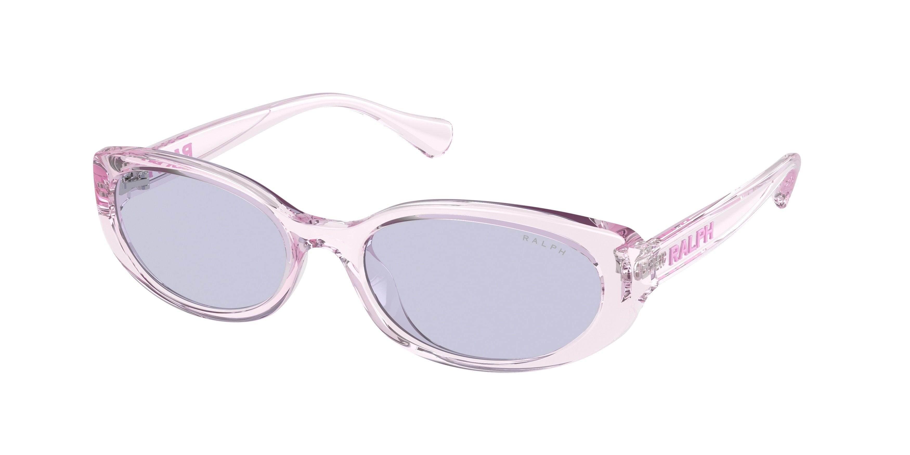 Ralph RA5306U Oval Sunglasses  61211A-Shiny Transparent Lillac 55-140-18 - Color Map Violet