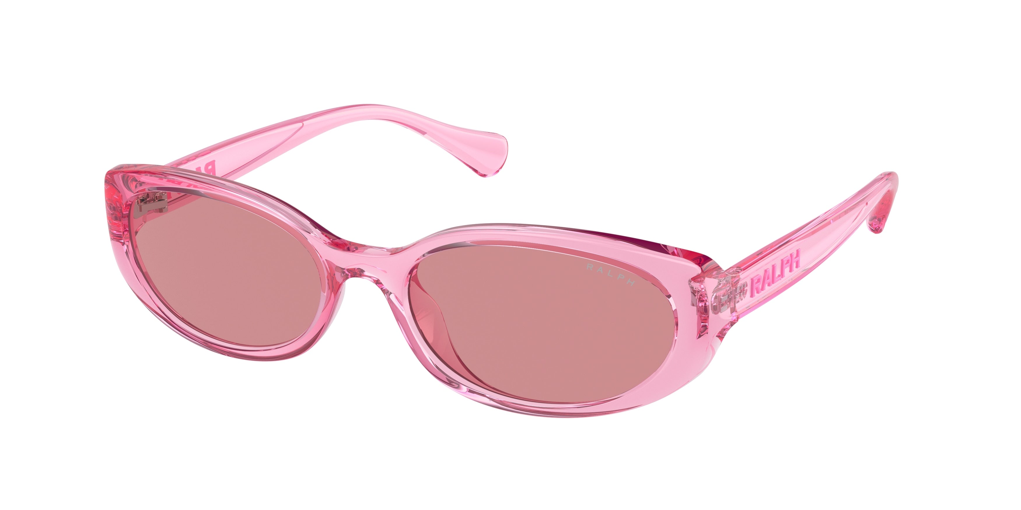 Ralph RA5306U Oval Sunglasses  612284-Shiny Trasparent Pink 55-140-18 - Color Map Pink