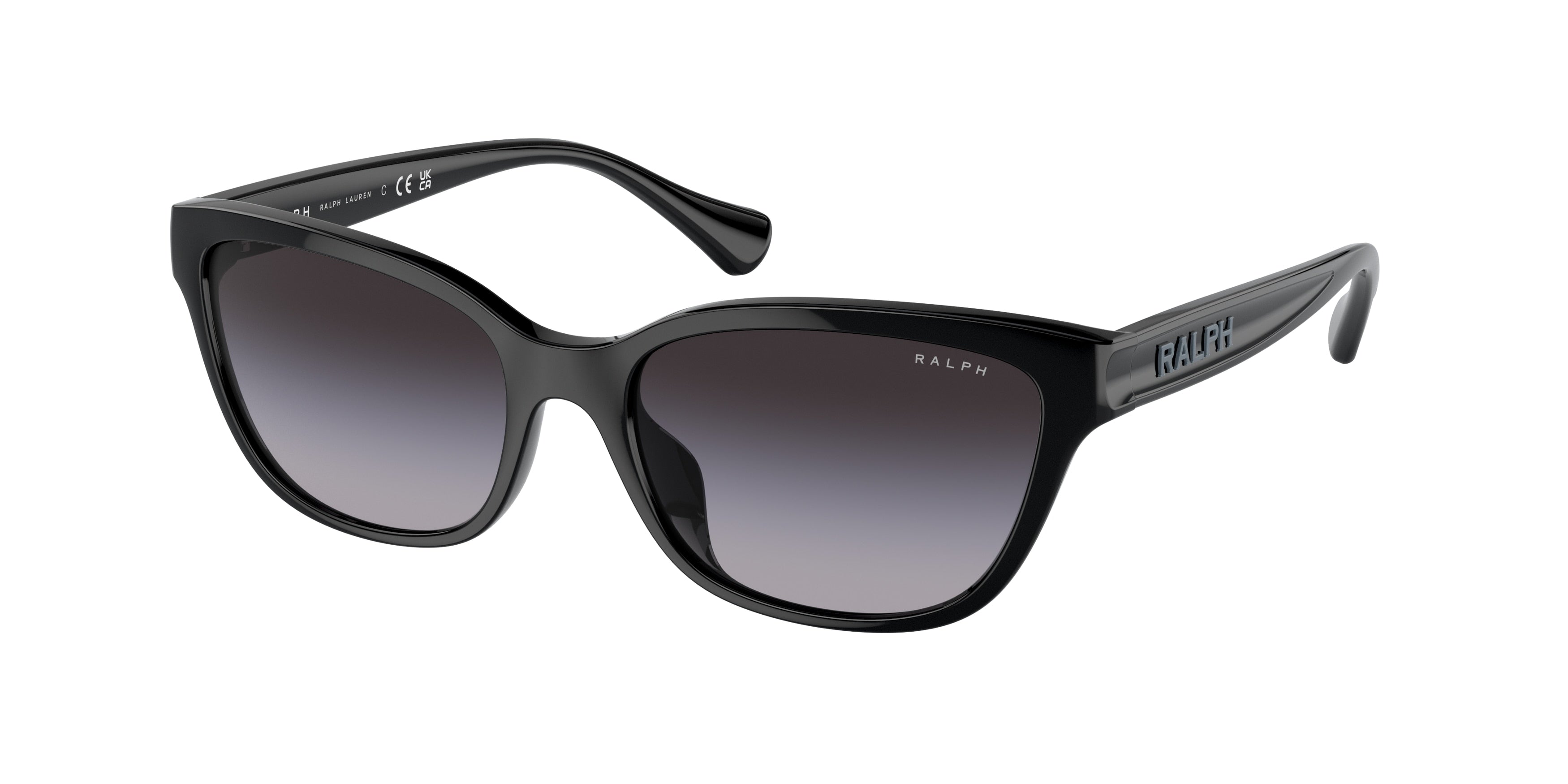 Ralph RA5307U Cat Eye Sunglasses  50018G-Shiny Black 55-140-17 - Color Map Black