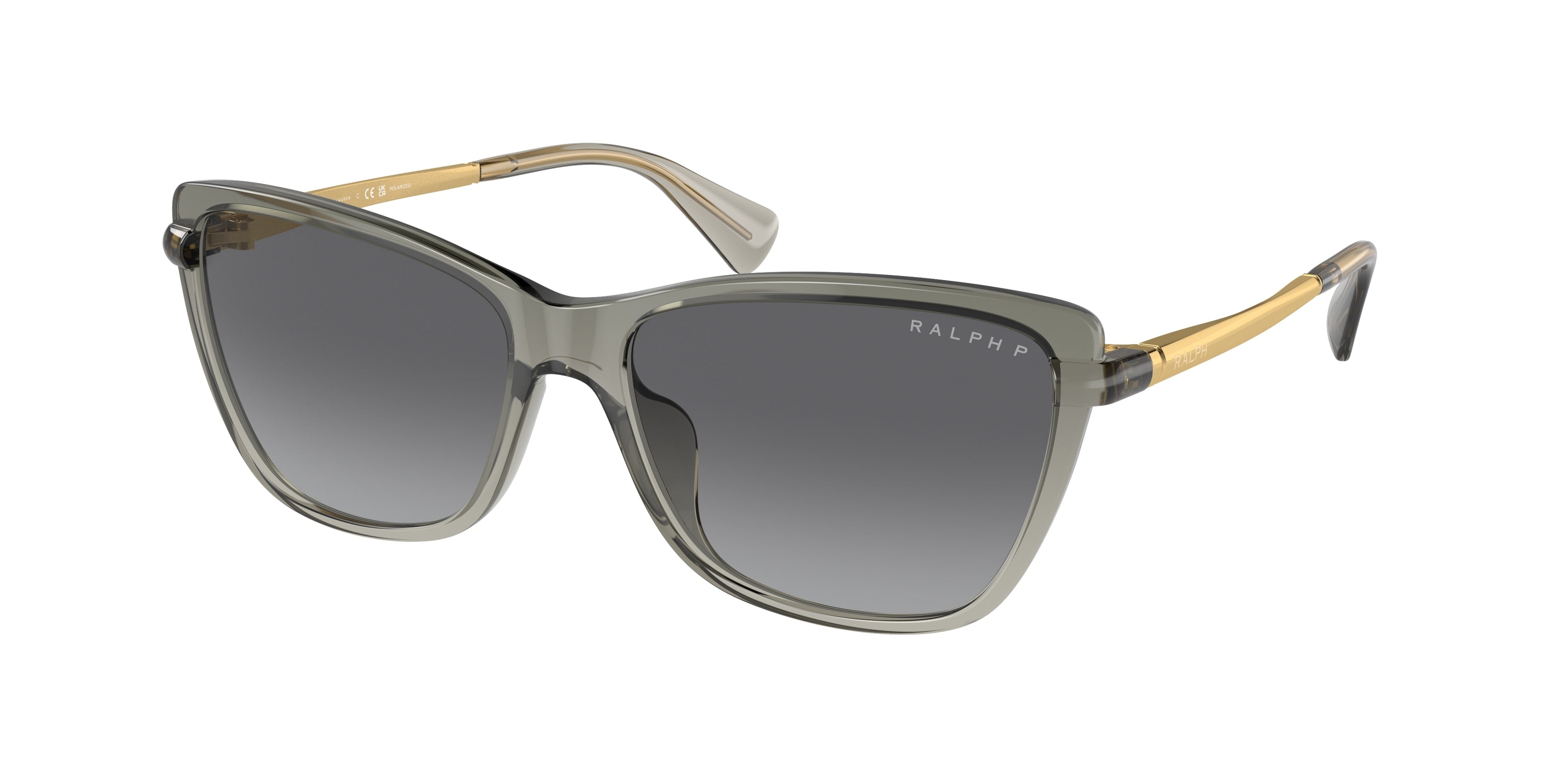 Ralph RA5308U Cat Eye Sunglasses  6127T3-Shiny Transparent Grey 57-140-16 - Color Map Grey