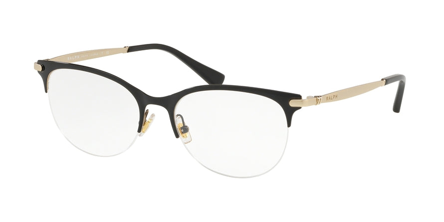 Ralph RA6045 Cat Eye Eyeglasses  9358-TOP BLACK ON LIGHT GOLD 52-17-140 - Color Map black