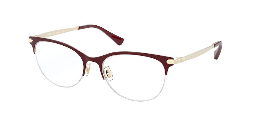 Ralph RA6045 Cat Eye Eyeglasses  9407-BURGUNDY ON PALE GOLD 52-17-140 - Color Map gold