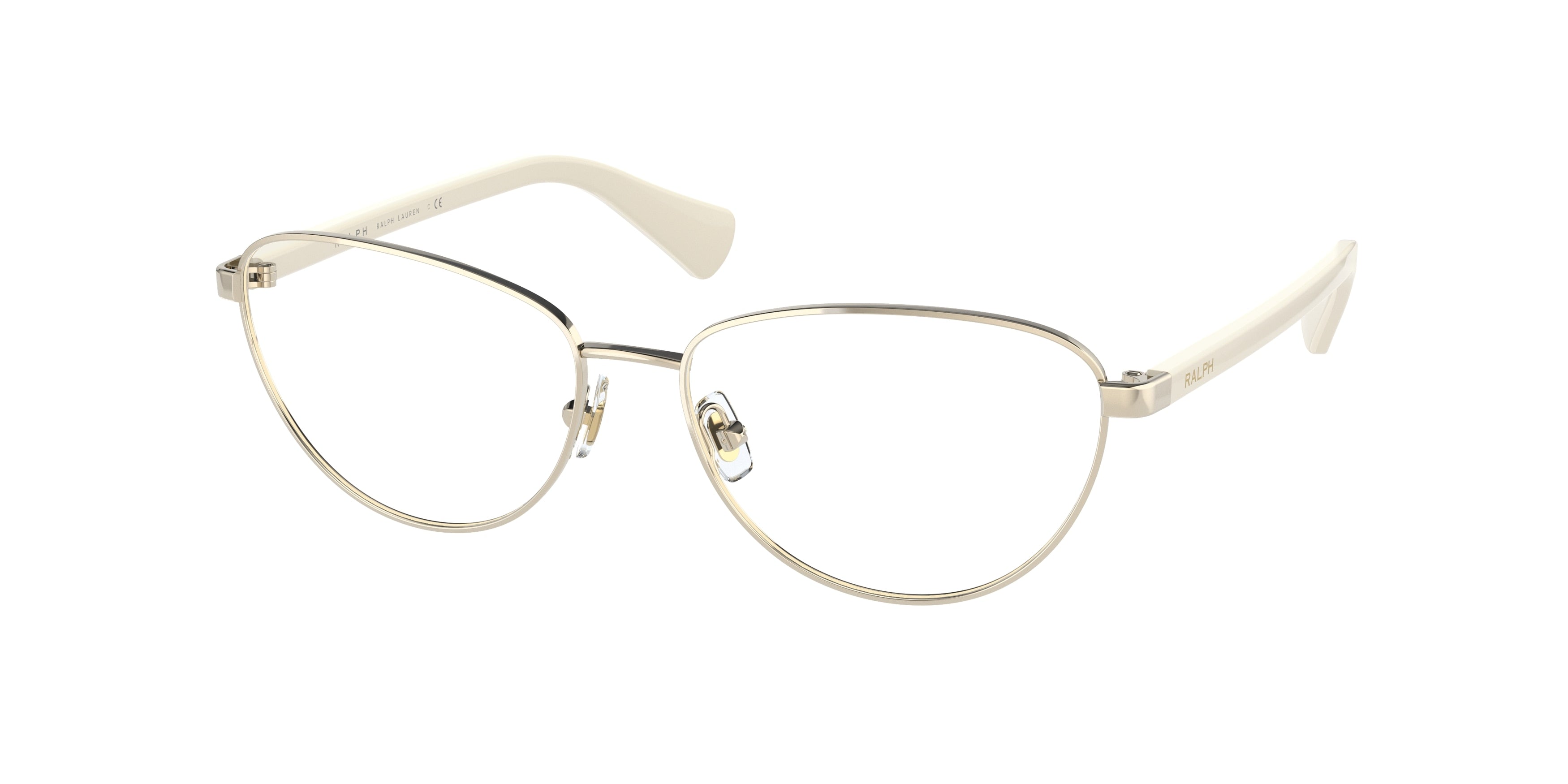 Ralph RA6049 Cat Eye Eyeglasses  9116-Shiny Pale Gold 55-135-15 - Color Map Gold