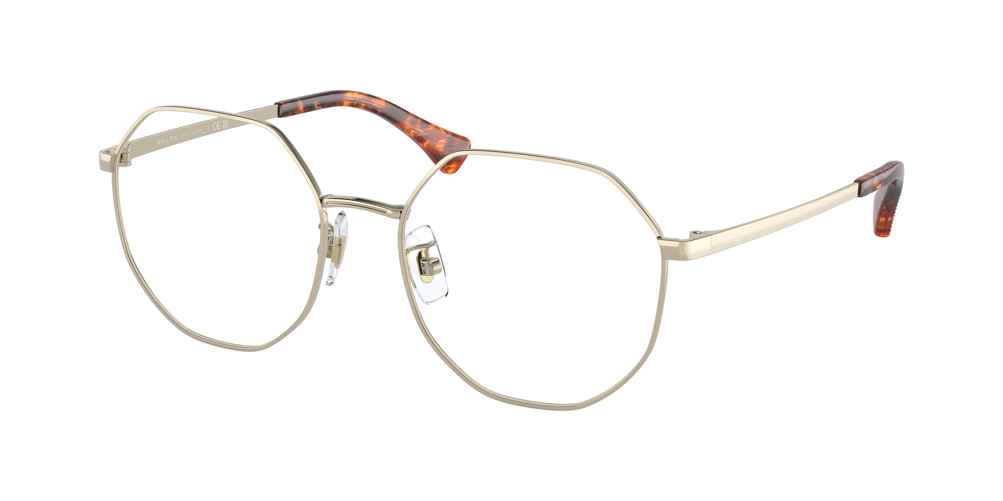 Ralph RA6052 Irregular Eyeglasses  9116-Shiny Pale Gold 55-145-18 - Color Map Gold