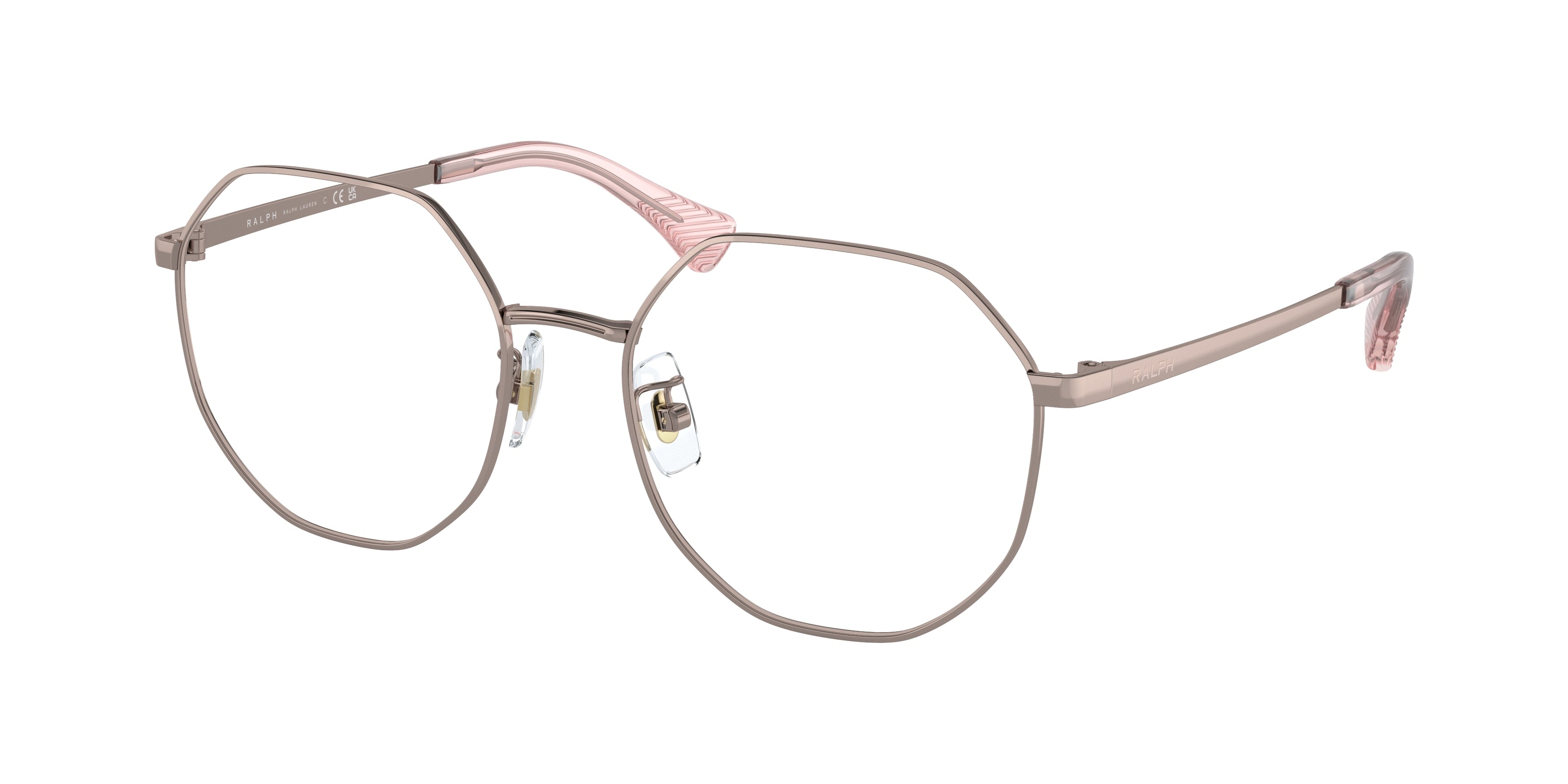 Ralph RA6052 Irregular Eyeglasses  9427-Shiny Rose Gold 55-145-18 - Color Map Gold