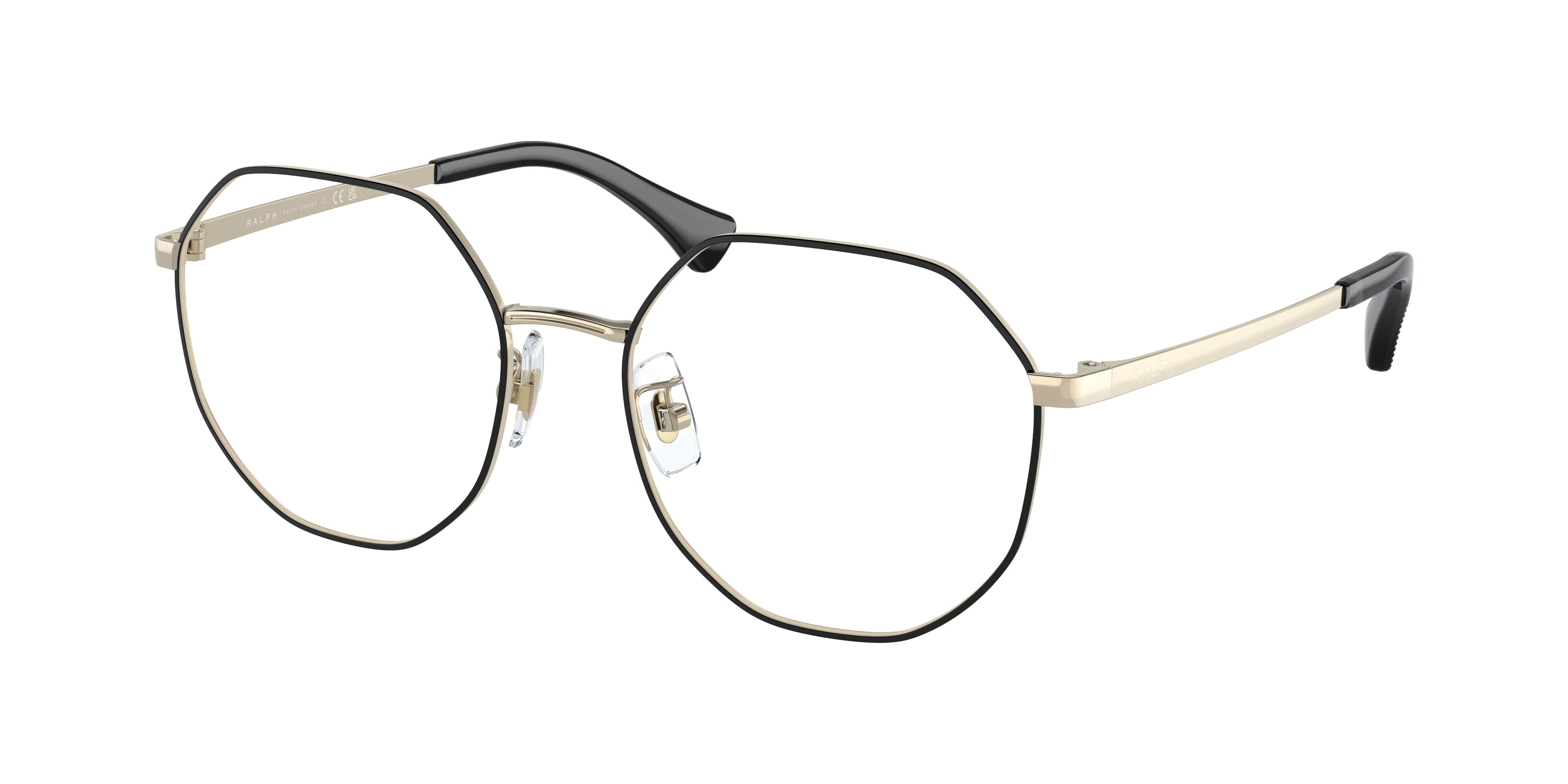 Ralph RA6052 Irregular Eyeglasses  9443-Shiny Black 55-145-18 - Color Map Black