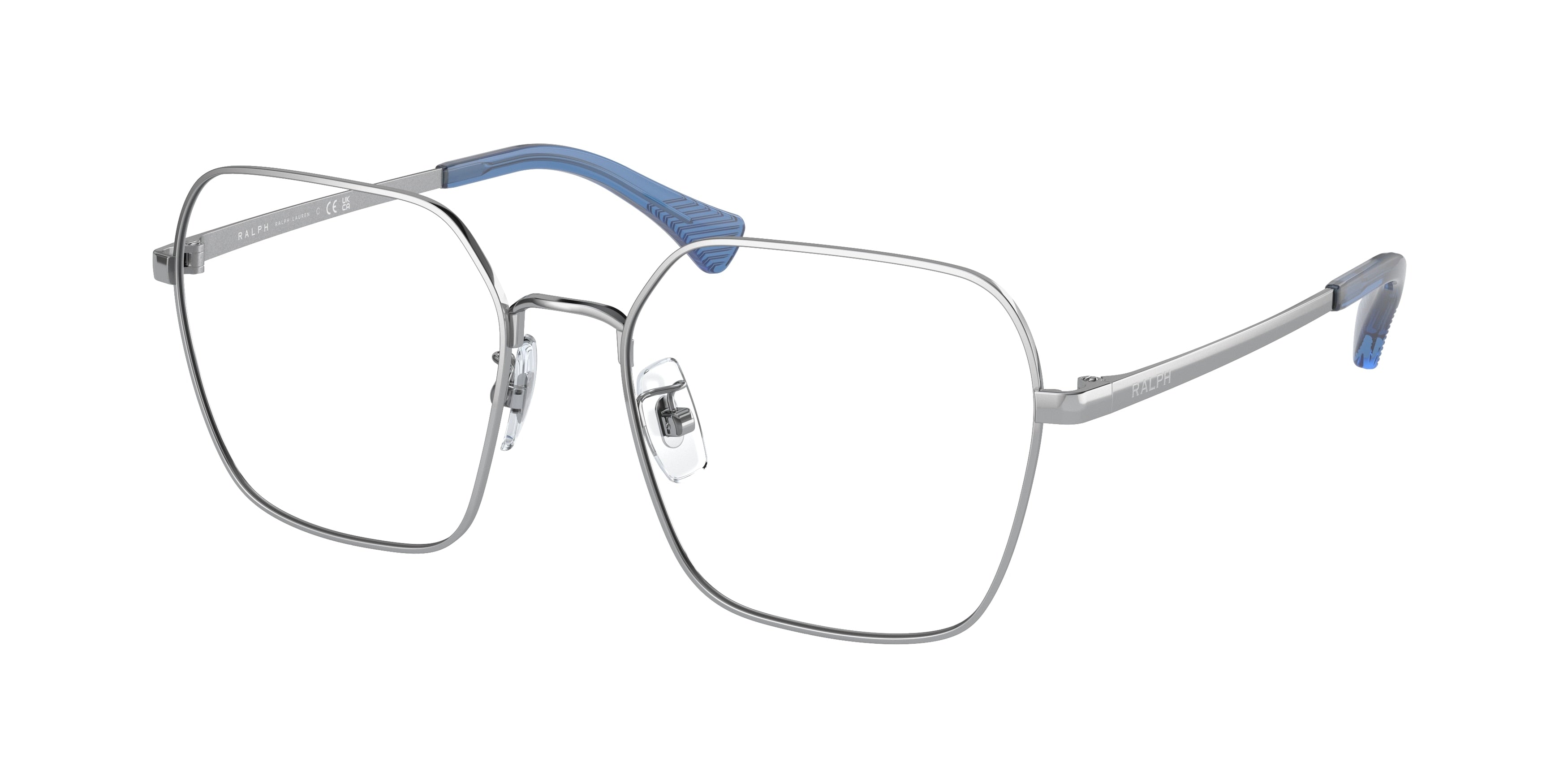 Ralph RA6053 Irregular Eyeglasses  9001-Shiny Silver 55-145-18 - Color Map Silver