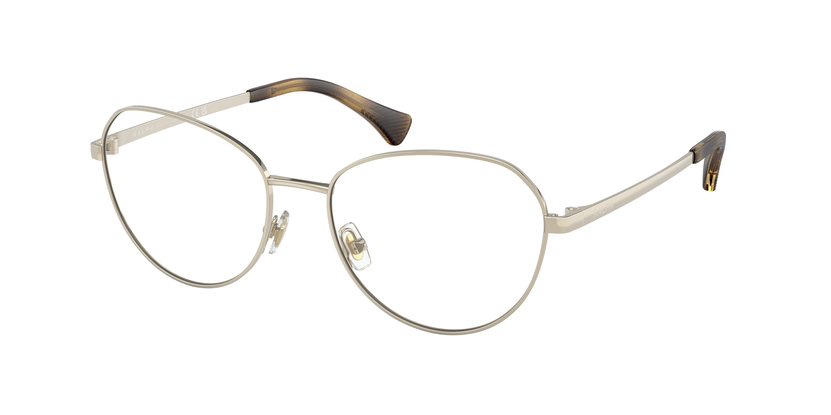 Ralph RA6054 Irregular Eyeglasses  9116-Shiny Pale Gold 54-145-17 - Color Map Gold