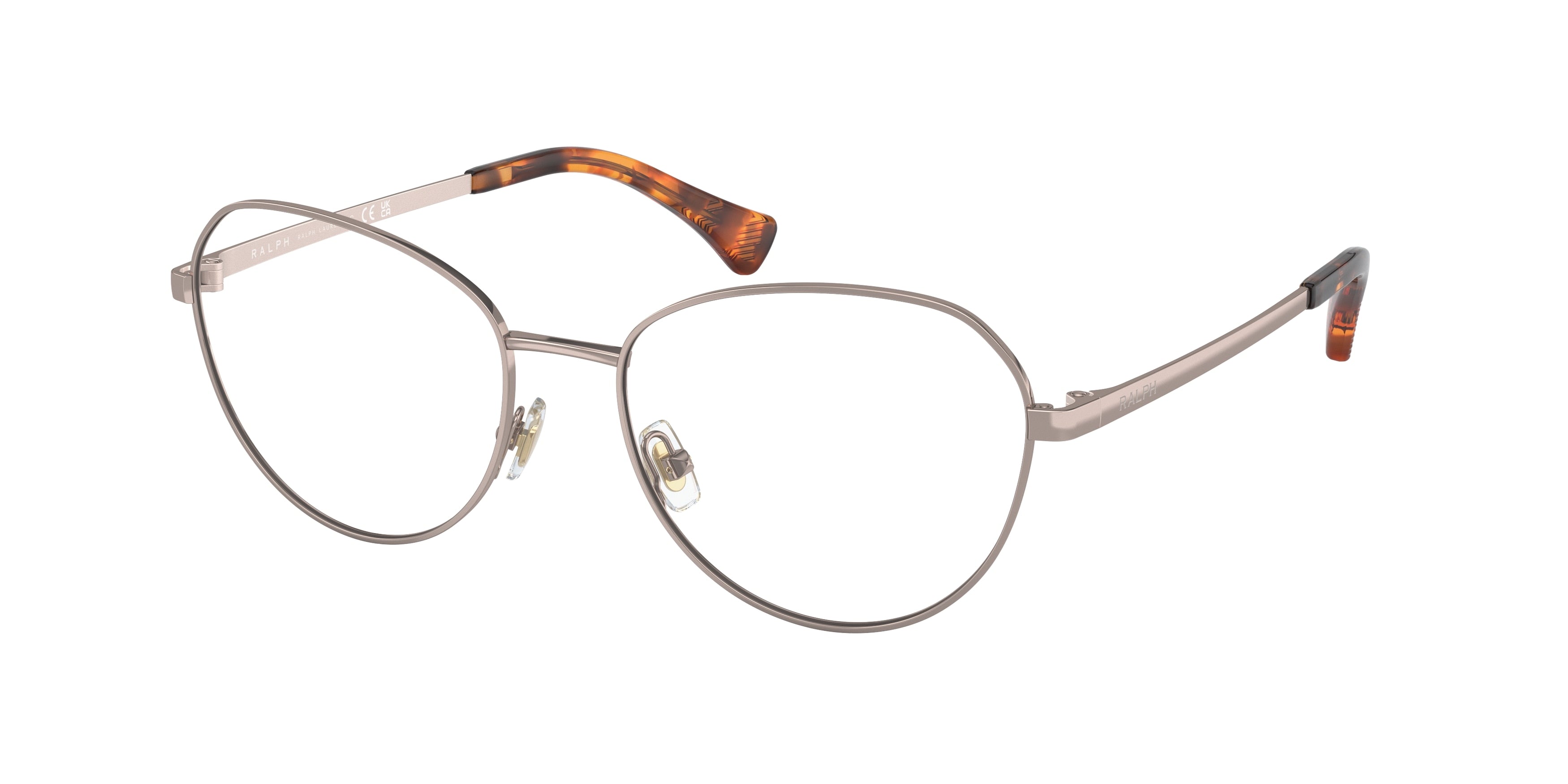 Ralph RA6054 Irregular Eyeglasses  9336-Shiny Rose Gold 54-145-17 - Color Map Gold