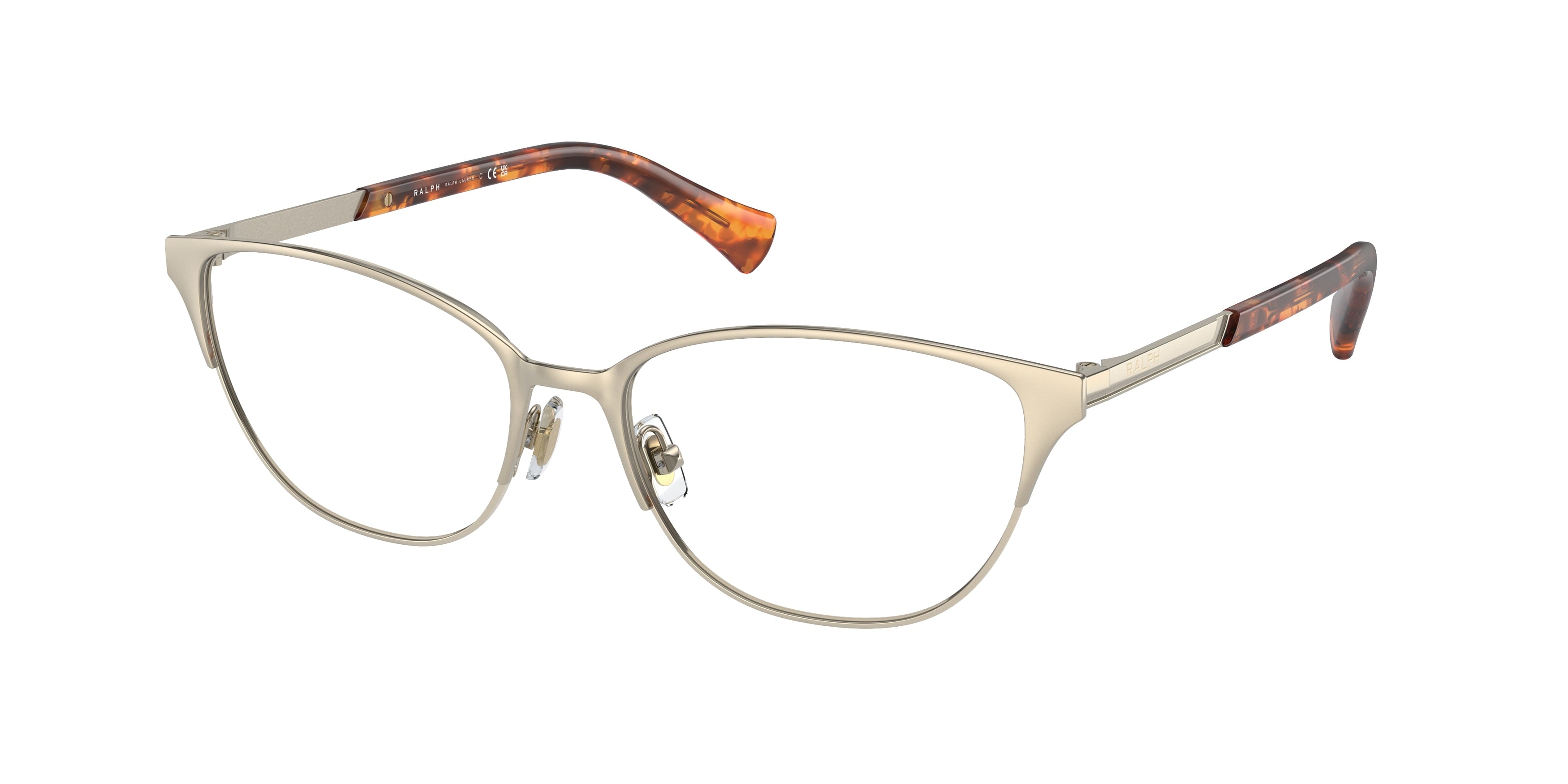Ralph RA6055 Cat Eye Eyeglasses  9116-Semi Shiny Pale Gold 54-145-16 - Color Map Gold