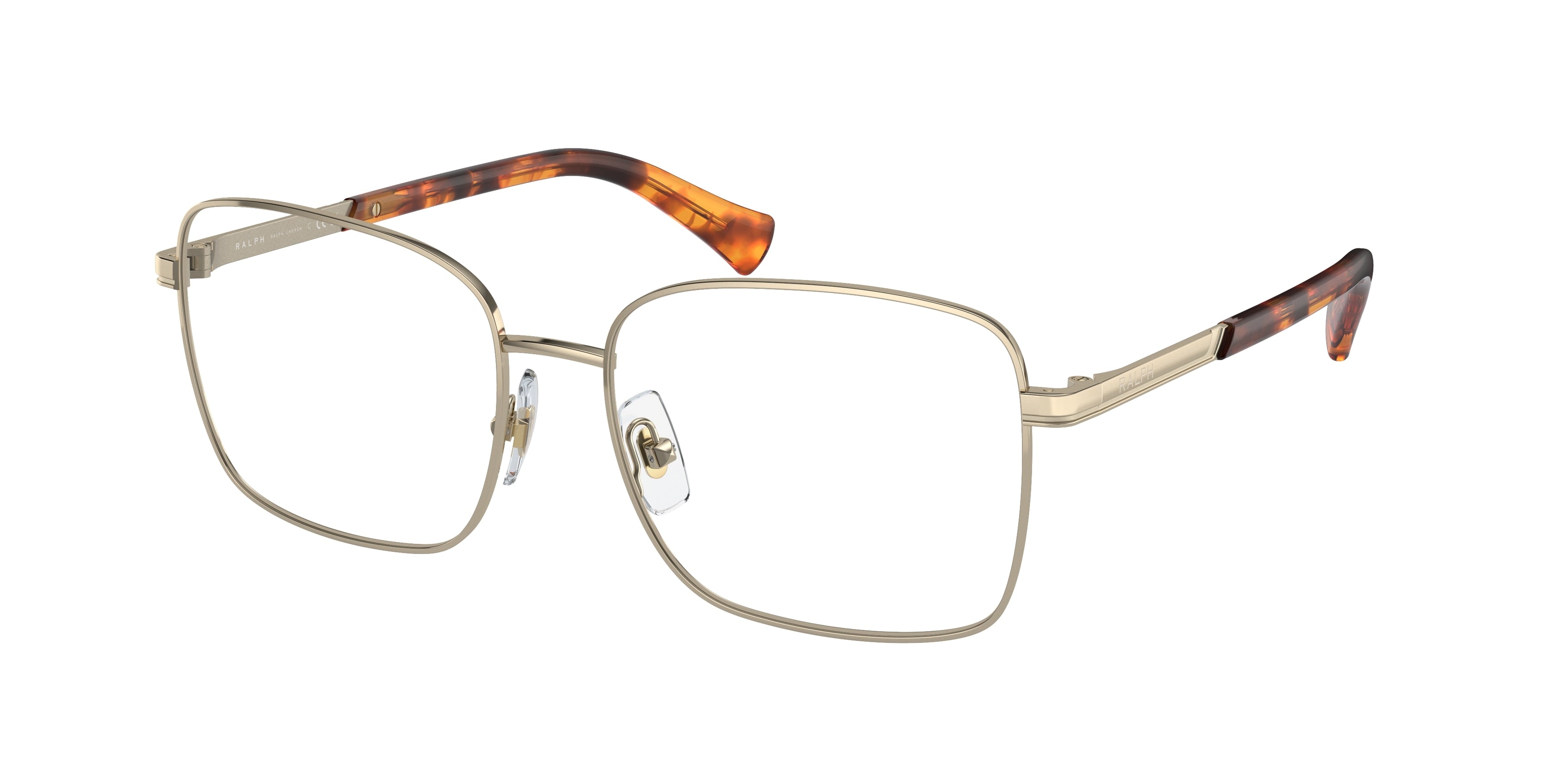 Ralph RA6056 Square Eyeglasses  9116-Shiny Pale Gold 55-145-16 - Color Map Gold