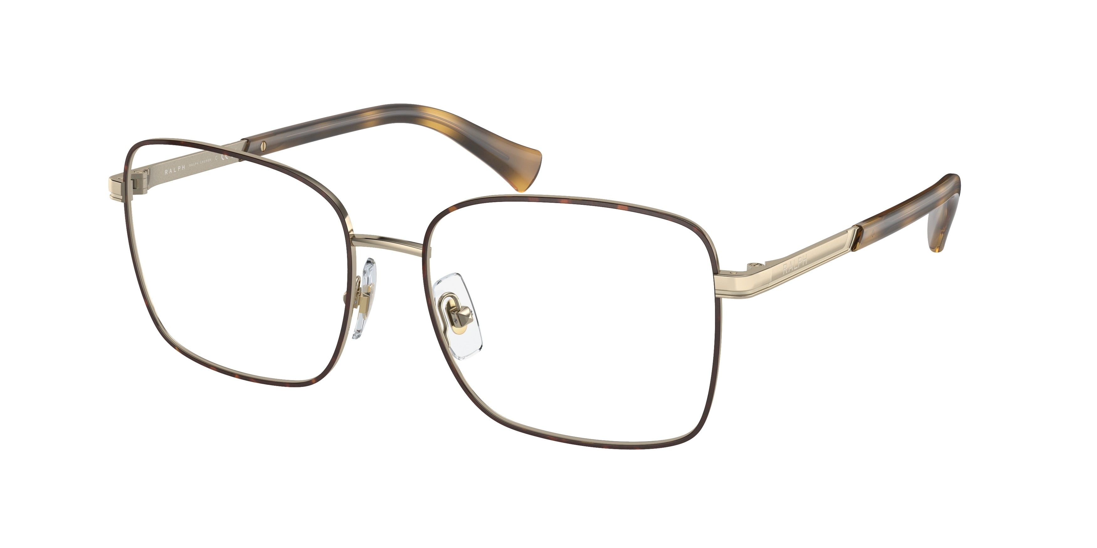 Ralph RA6056 Square Eyeglasses  9454-Shiny Pale Gold 55-145-16 - Color Map Gold