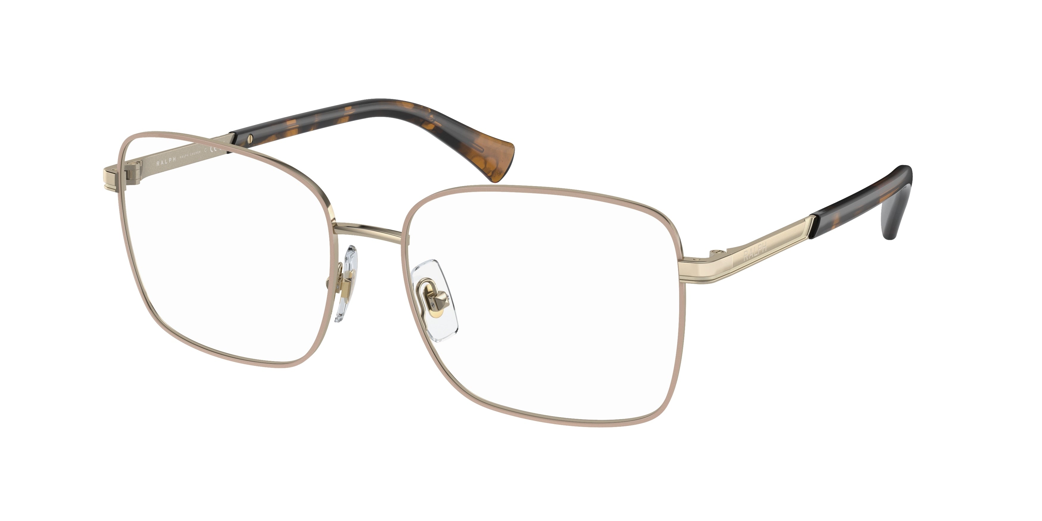 Ralph RA6056 Square Eyeglasses  9455-Shiny Nude 55-145-16 - Color Map Beige