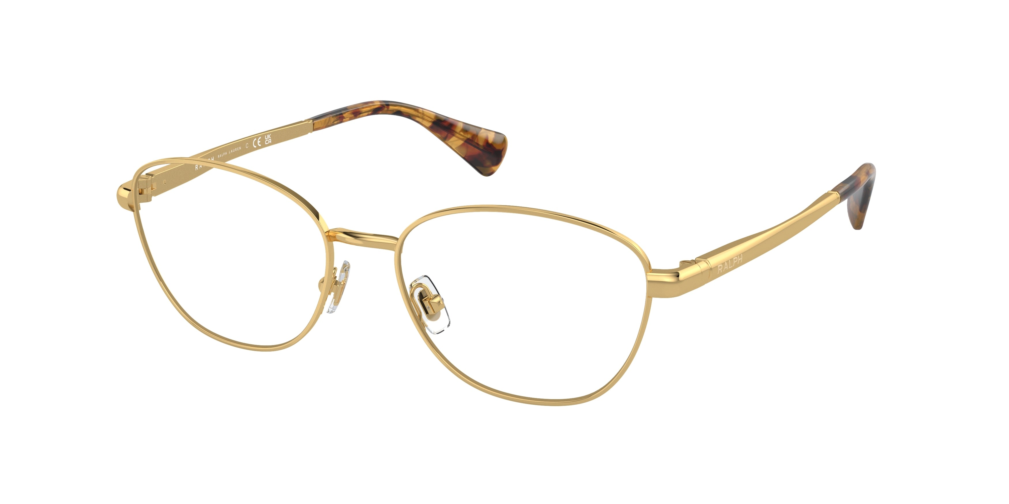 Ralph RA6057 Oval Eyeglasses  9004-Shiny Gold 54-145-16 - Color Map Gold