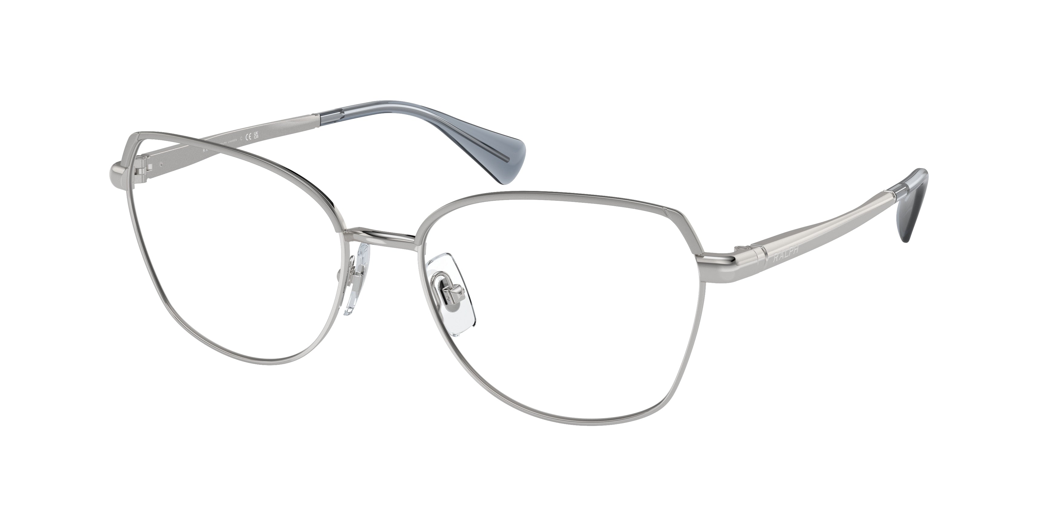 Ralph RA6058 Irregular Eyeglasses  9001-Shiny Silver 55-145-17 - Color Map Silver