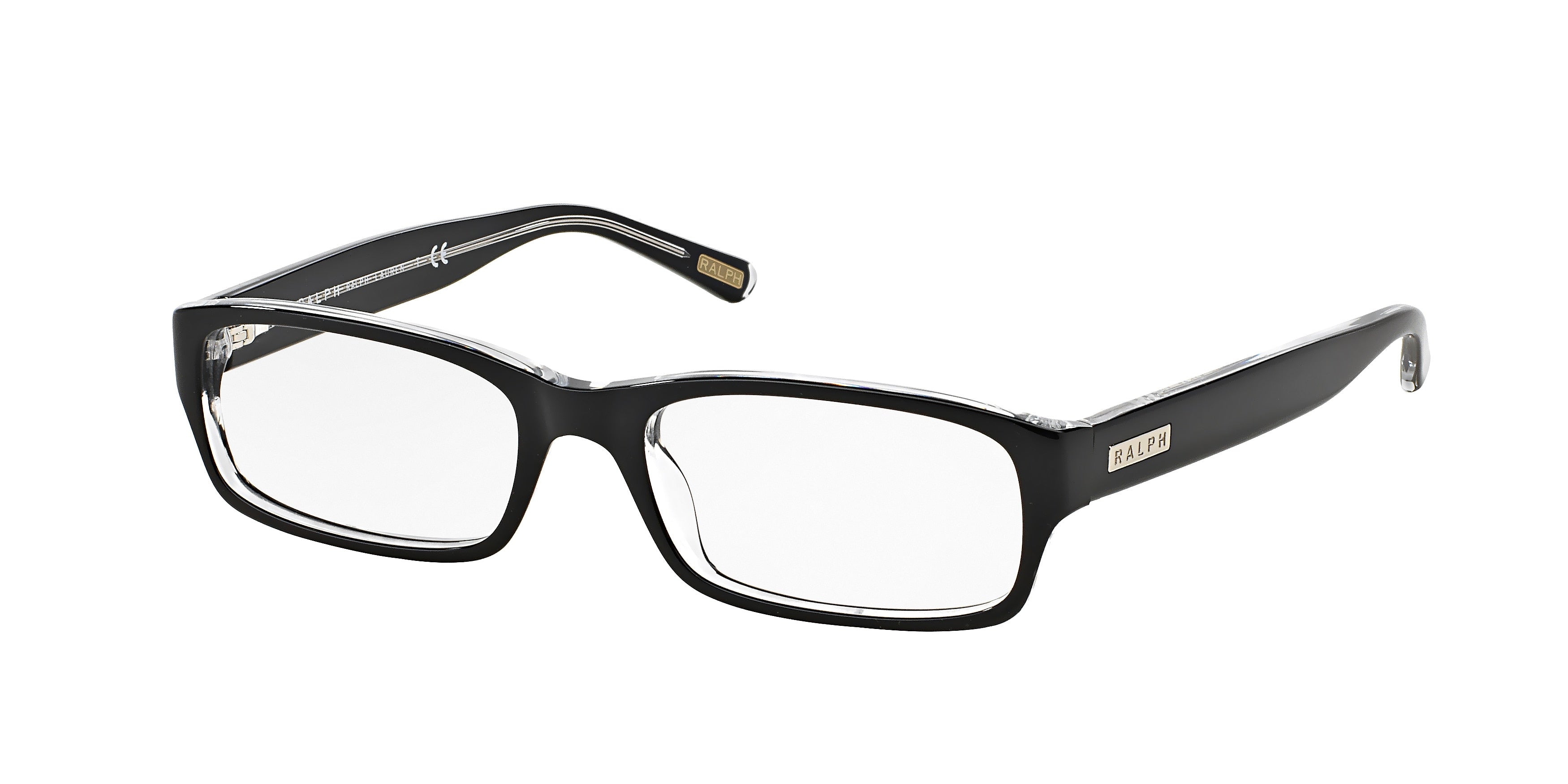 Ralph RA7018 Rectangle Eyeglasses  541-Shiny Black On Crystal 52-135-17 - Color Map Black