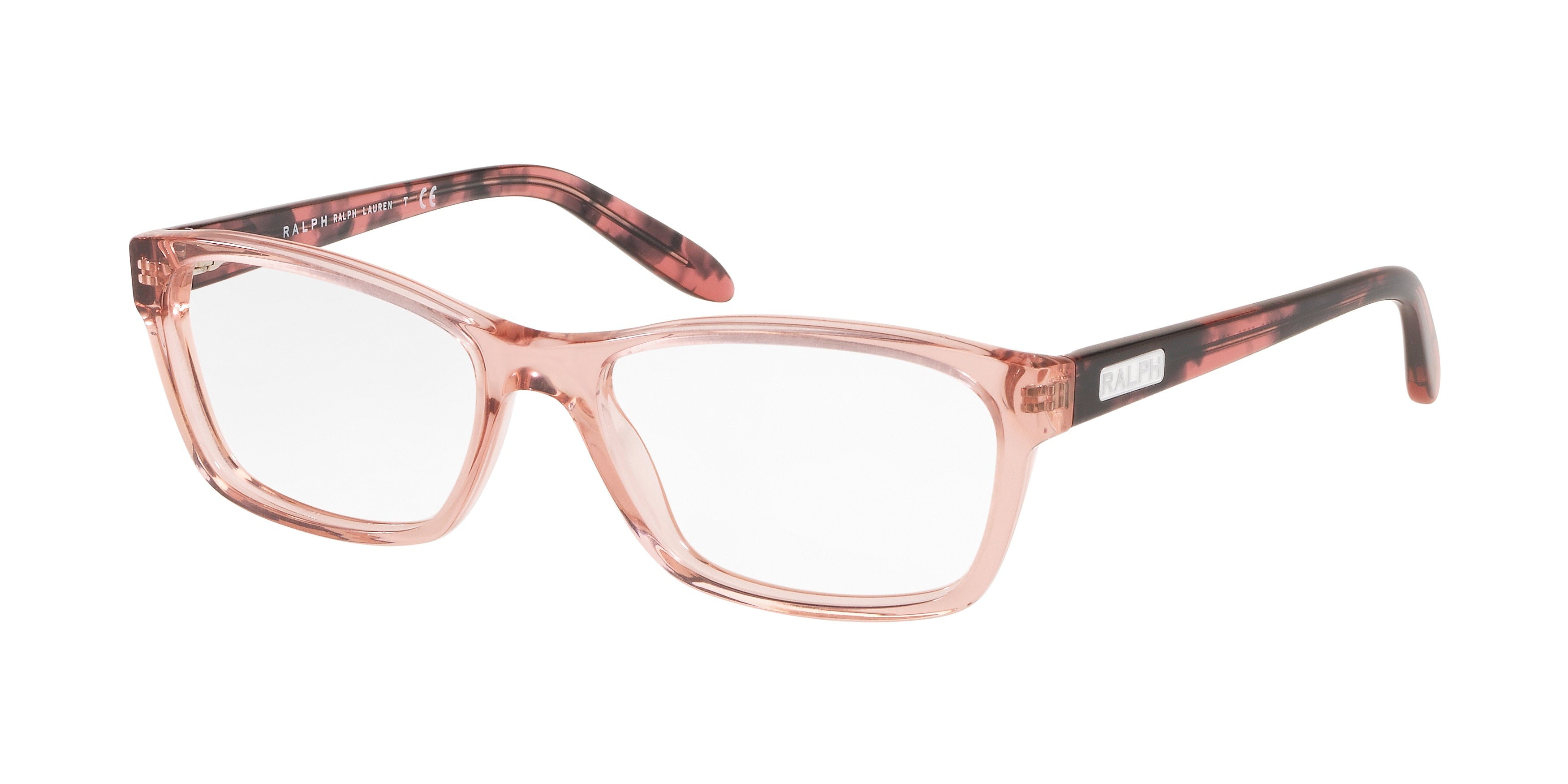 Ralph RA7039 Square Eyeglasses  5853-Shiny Transparent Pink 53-135-16 - Color Map Pink