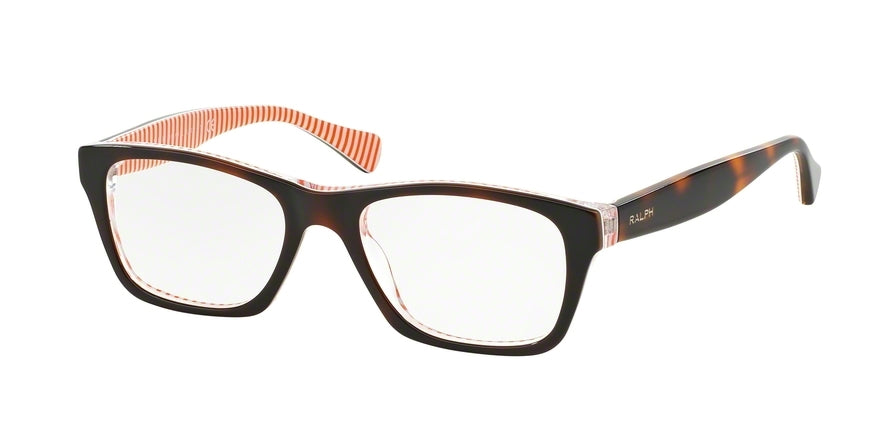 Ralph RA7046 Square Eyeglasses  1005-HAVANA/WHITE/ORANGE LINE 51-17-135 - Color Map havana