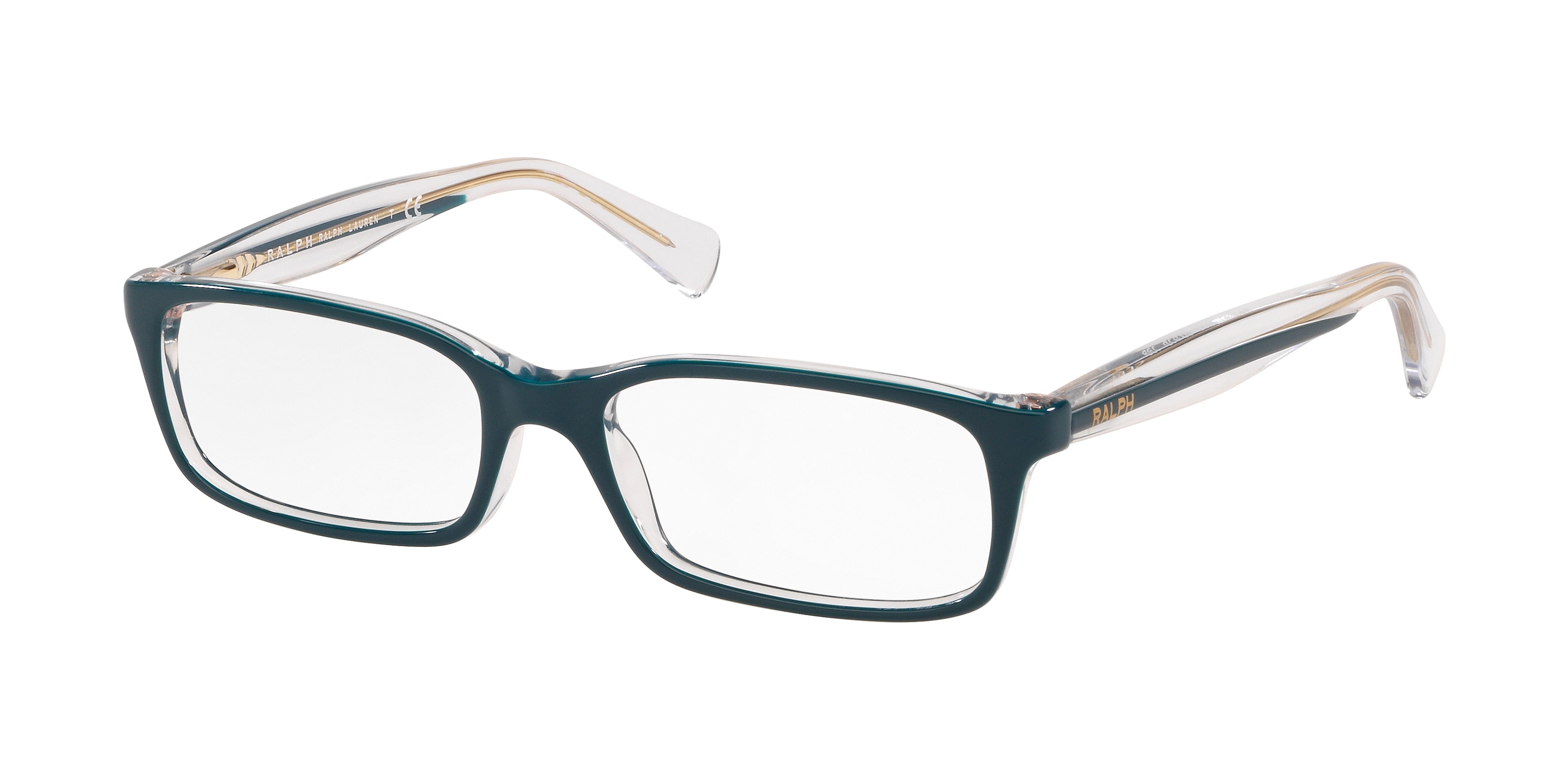 Ralph RA7047 Rectangle Eyeglasses  5897-Shiny Blue On Crystal 52-135-16 - Color Map Blue