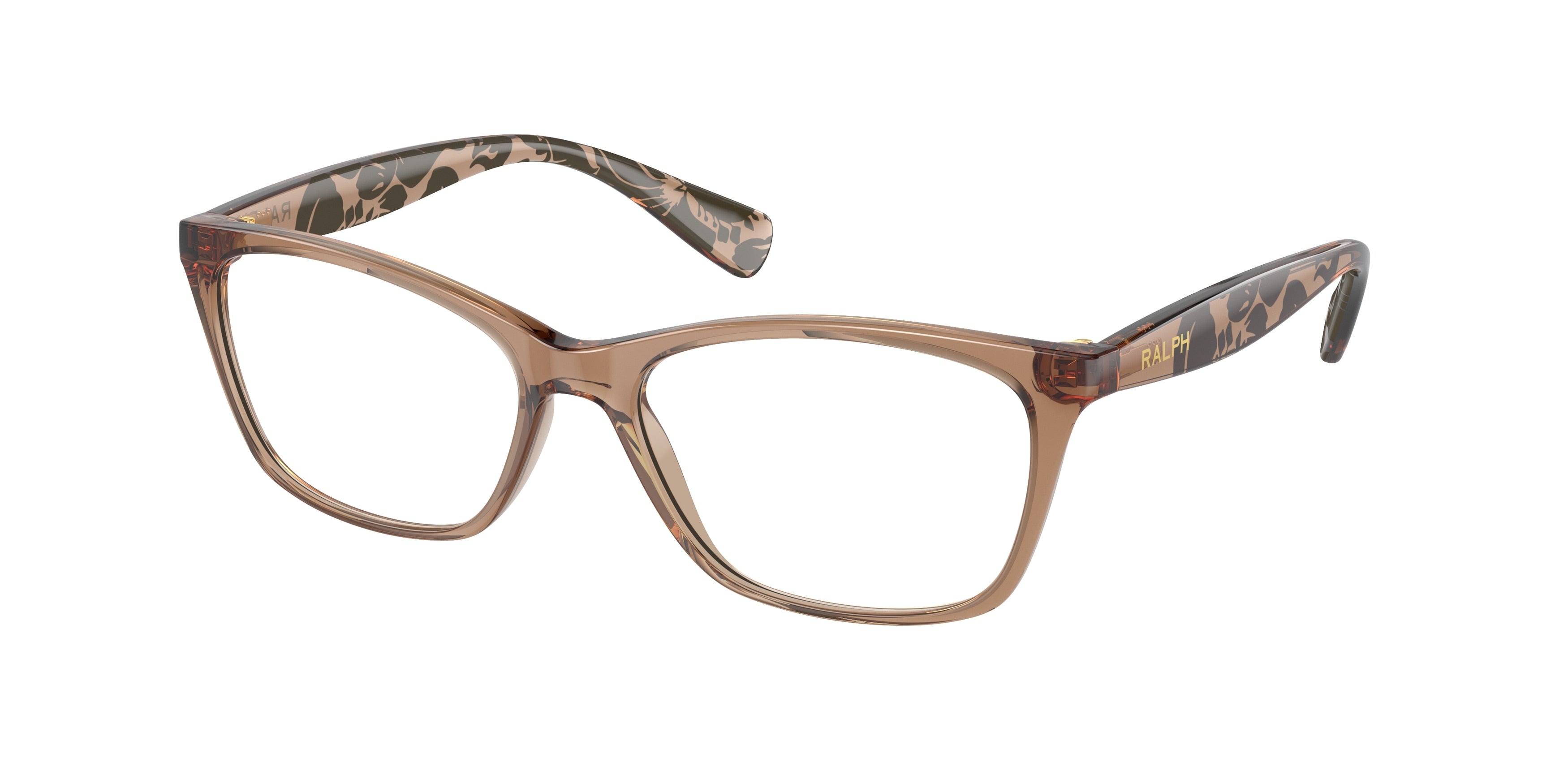 Ralph RA7071 Cat Eye Eyeglasses  6135-Shiny Trasparent Brown 52-140-16 - Color Map Brown