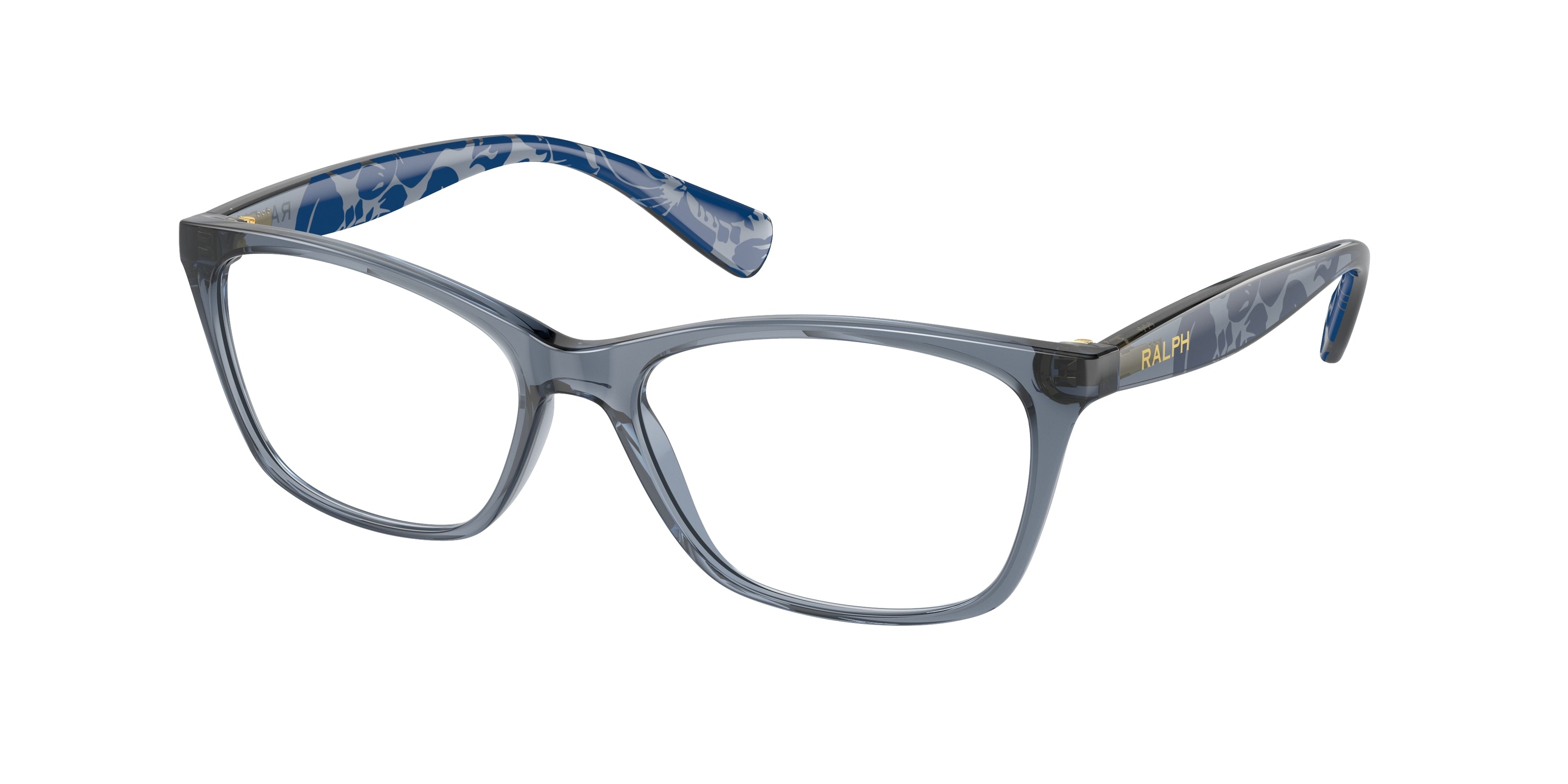 Ralph RA7071 Cat Eye Eyeglasses  6136-Shiny Trasparent Blue 52-140-16 - Color Map Blue