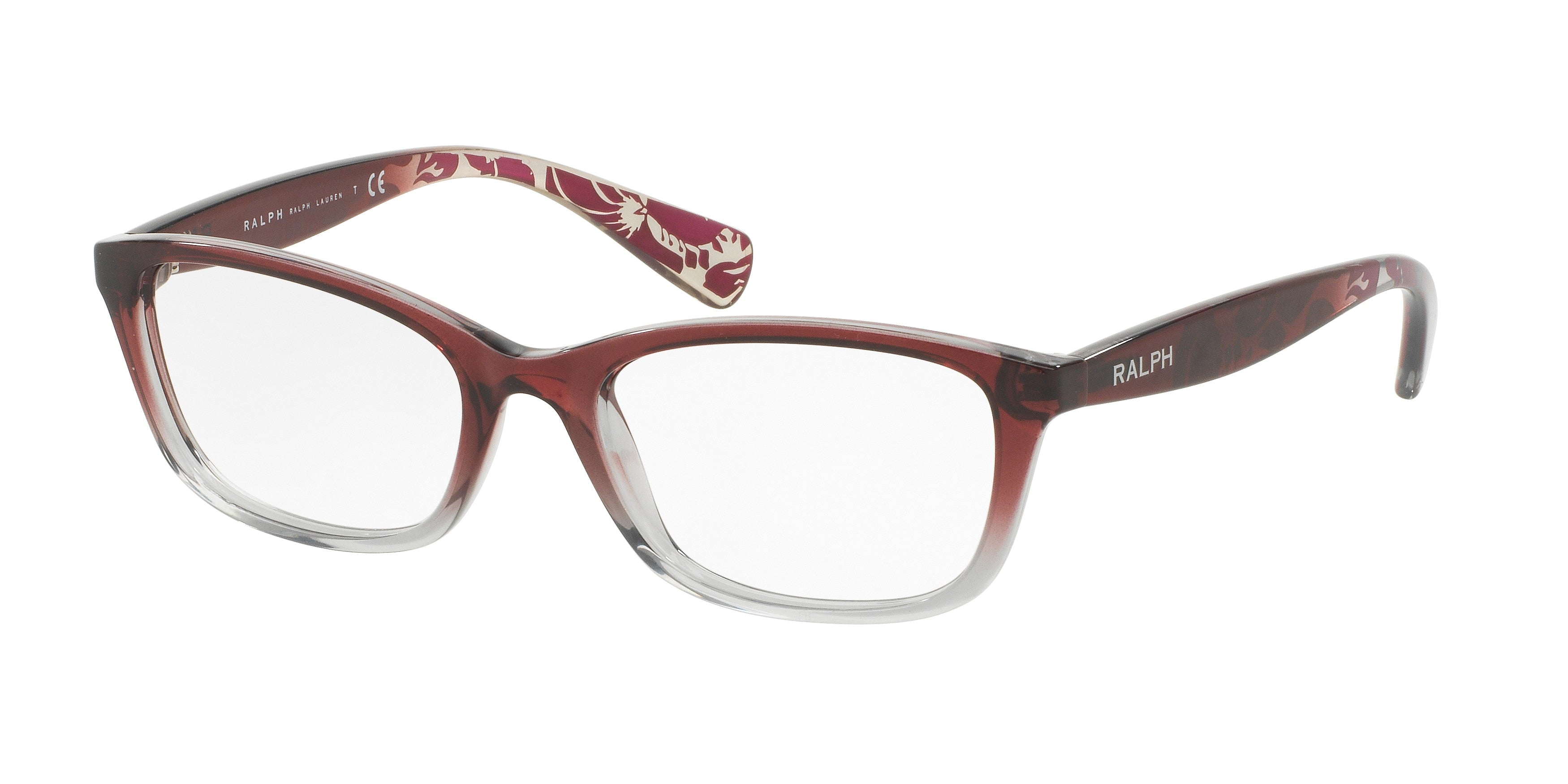 Ralph RA7072 Pillow Eyeglasses  1510-Shiny Gradient Bordeaux 51-140-18 - Color Map Red