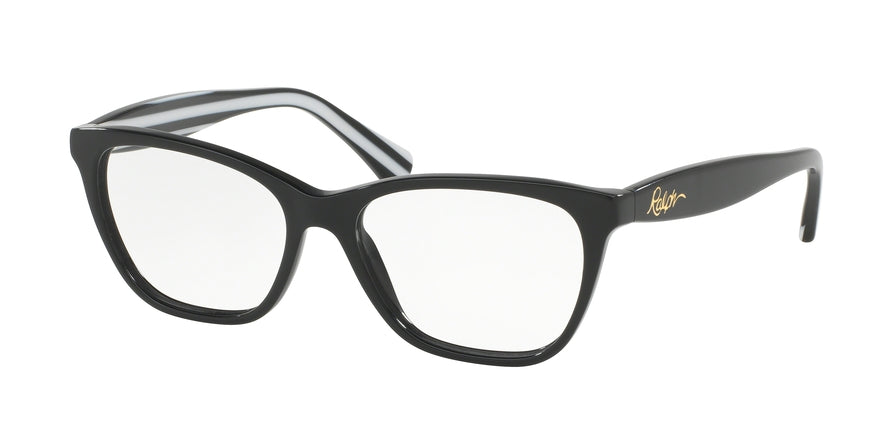 Ralph RA7077 Square Eyeglasses  501-BLACK 51-16-140 - Color Map black