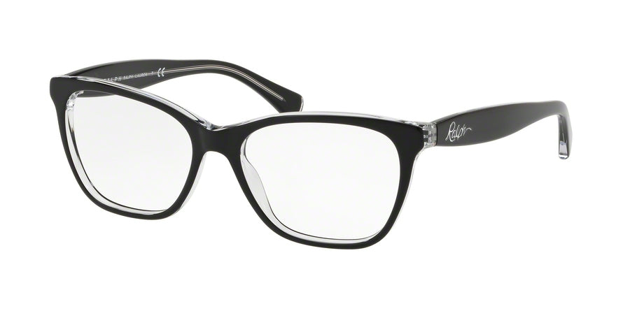 Ralph RA7077 Square Eyeglasses  5695-TOP BLACK CRYSTAL 53-16-140 - Color Map black