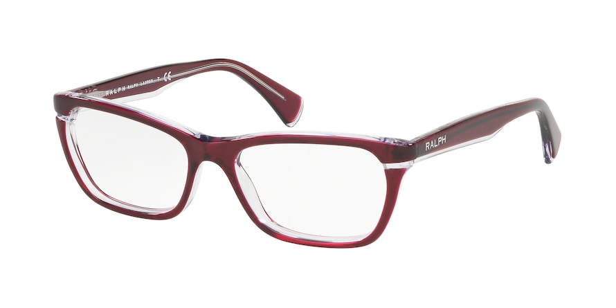 Ralph RA7091 Square Eyeglasses  1081-TOP RED/TRASPARENT 53-16-140 - Color Map red