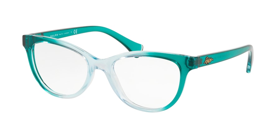 Ralph RA7102 Cat Eye Eyeglasses  5738-TOP GREEN GRAD AZURE TRASP 52-17-140 - Color Map green