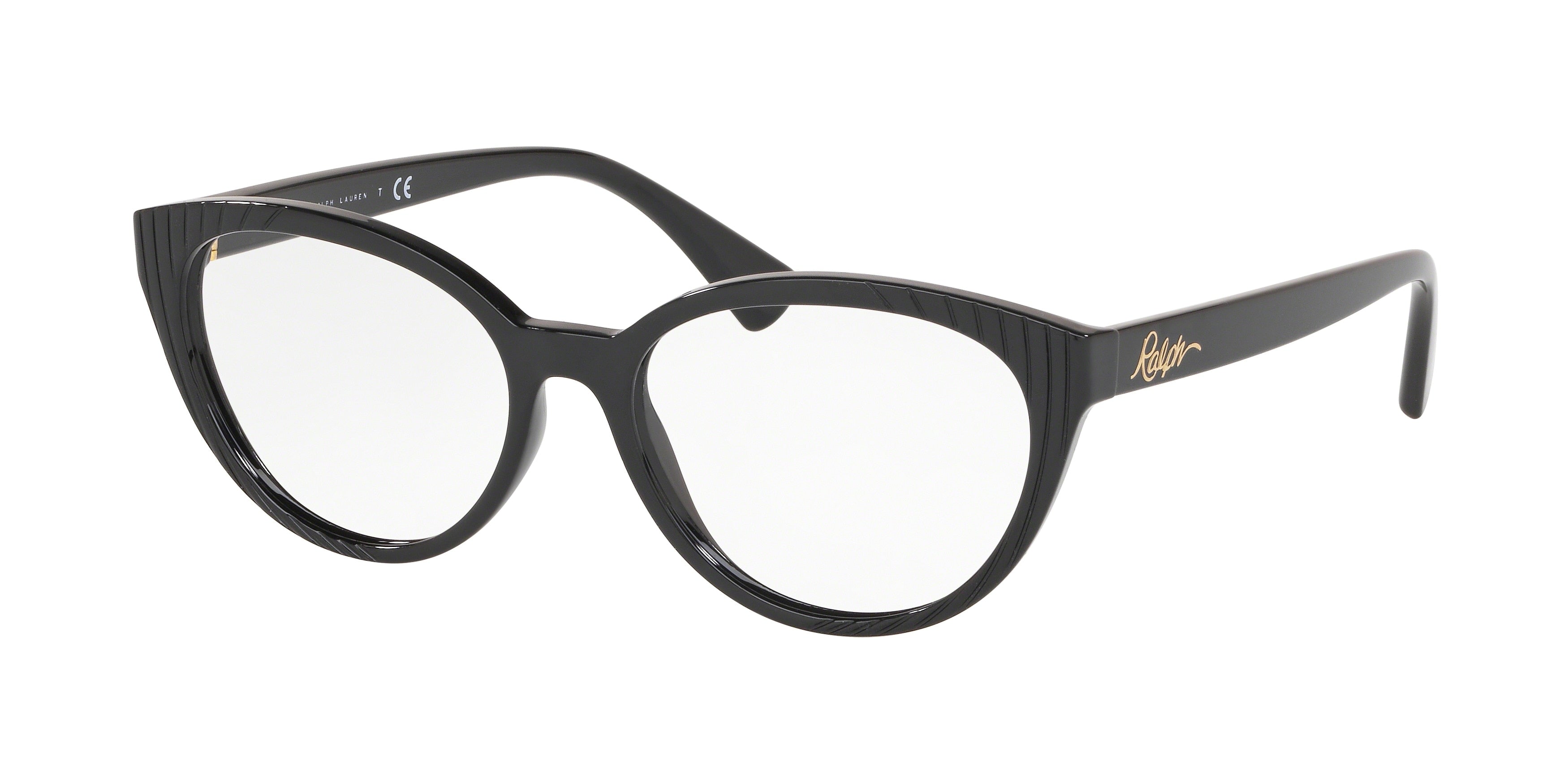 Ralph RA7109 Butterfly Eyeglasses  5001-Shiny Black 53-140-16 - Color Map Black