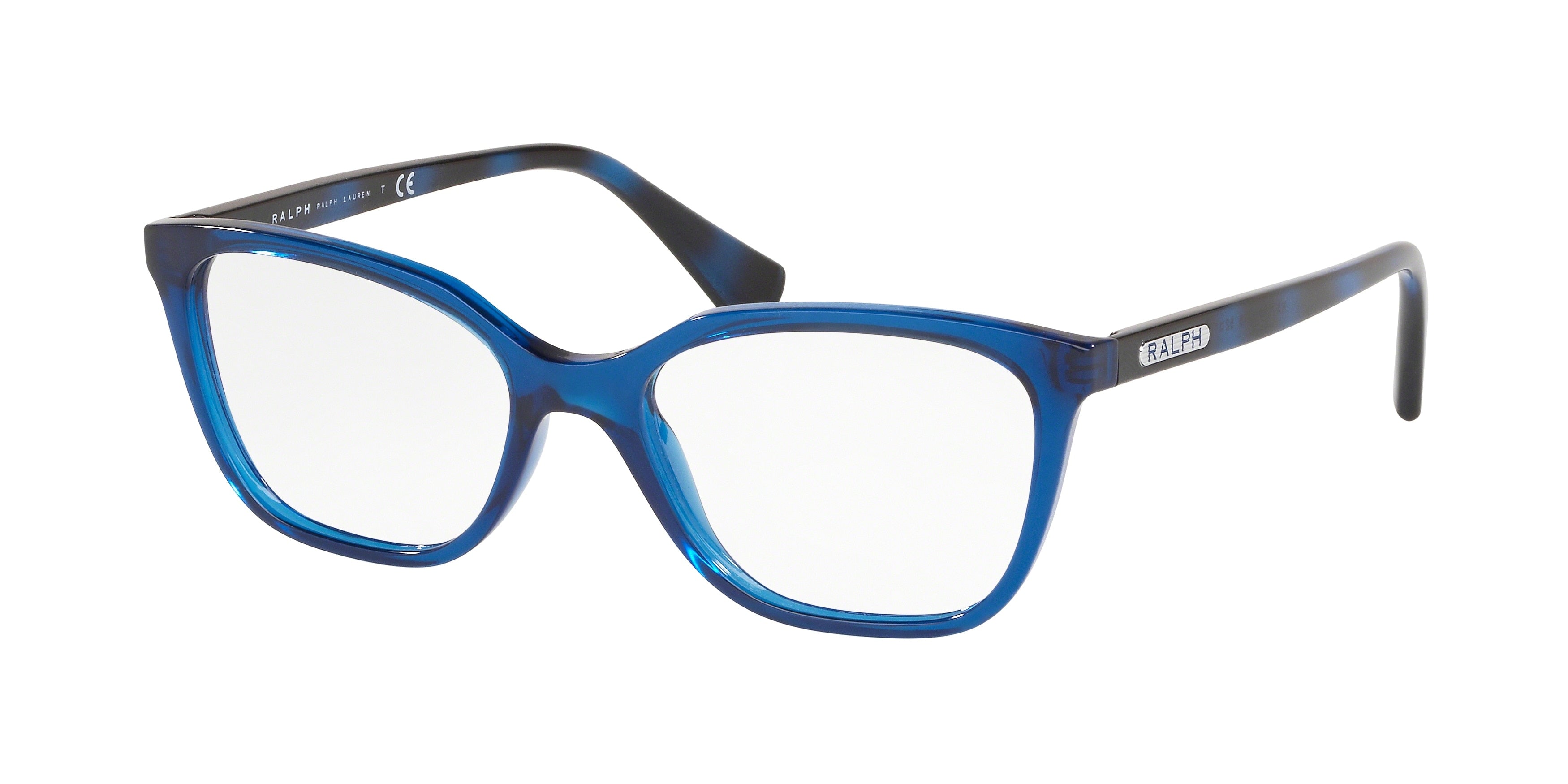 Ralph RA7110 Square Eyeglasses  5776-Shiny Transparent Blue 54-140-17 - Color Map Blue