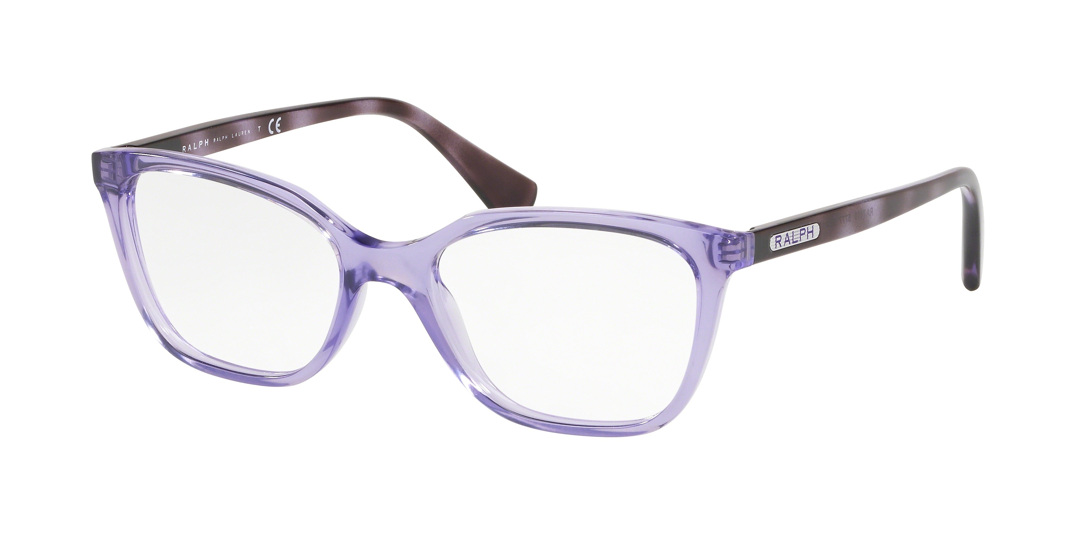 Ralph RA7110 Square Eyeglasses  5777-Shiny Transparent Purple 54-140-17 - Color Map Violet