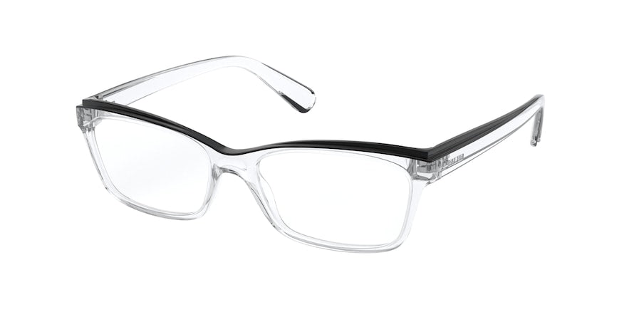 Ralph RA7115 Pillow Eyeglasses  5002-CRYSTAL BLACK 54-16-140 - Color Map clear