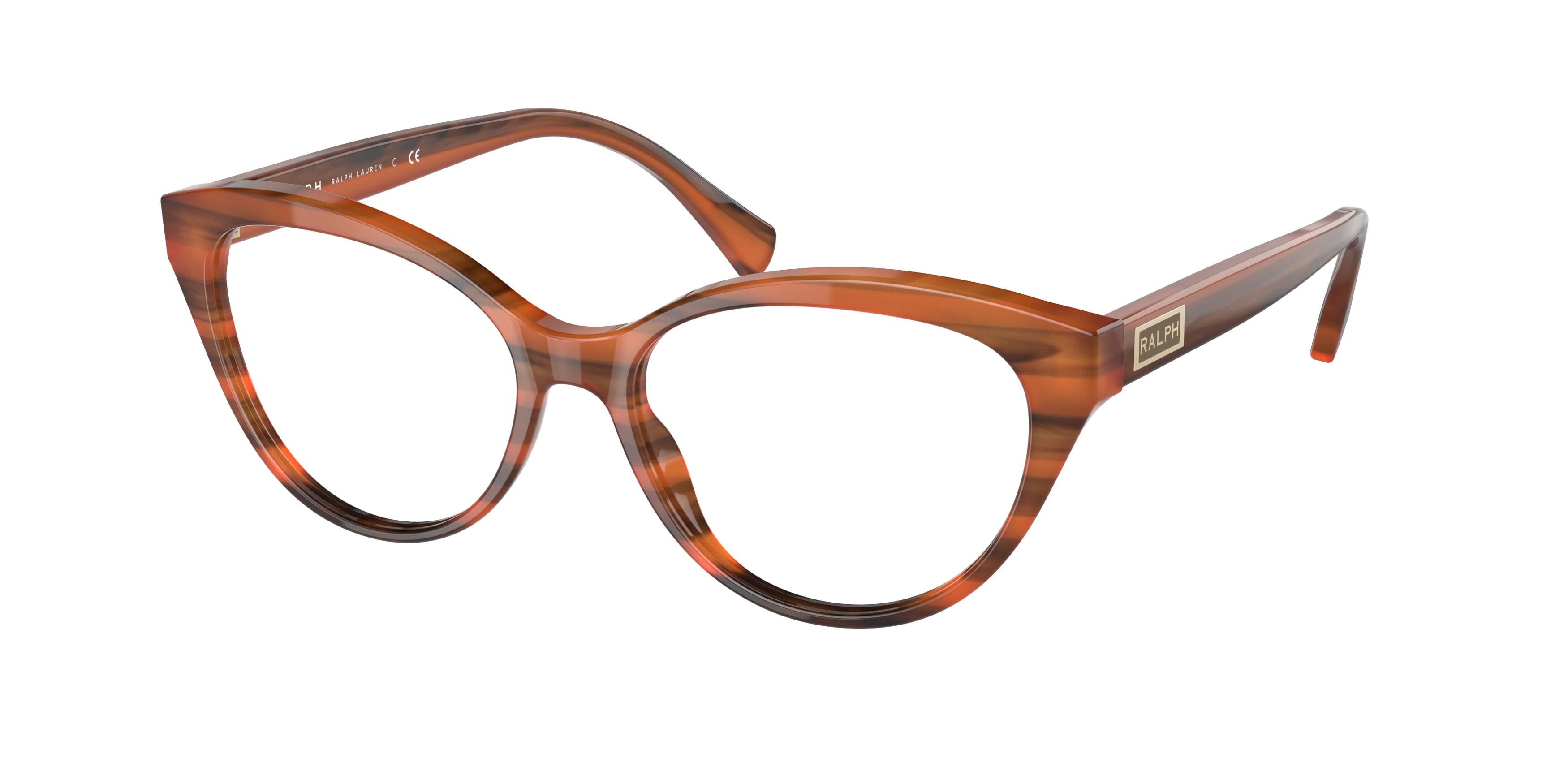 Ralph RA7116 Butterfly Eyeglasses  5986-Striped Brown 54-145-16 - Color Map Tortoise