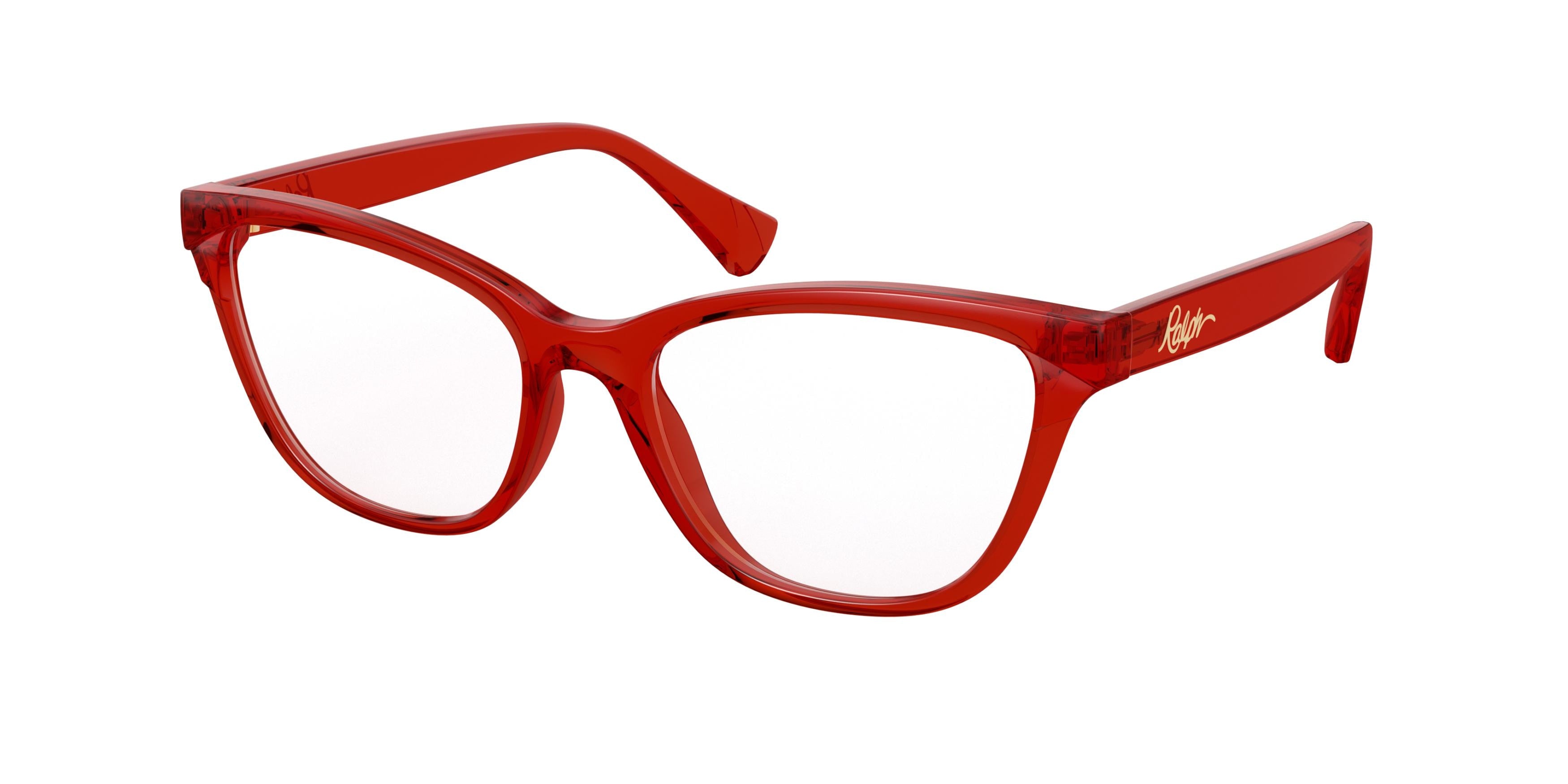 Ralph RA7118 Butterfly Eyeglasses  5785-Shiny Transparent Red 51-140-17 - Color Map Red