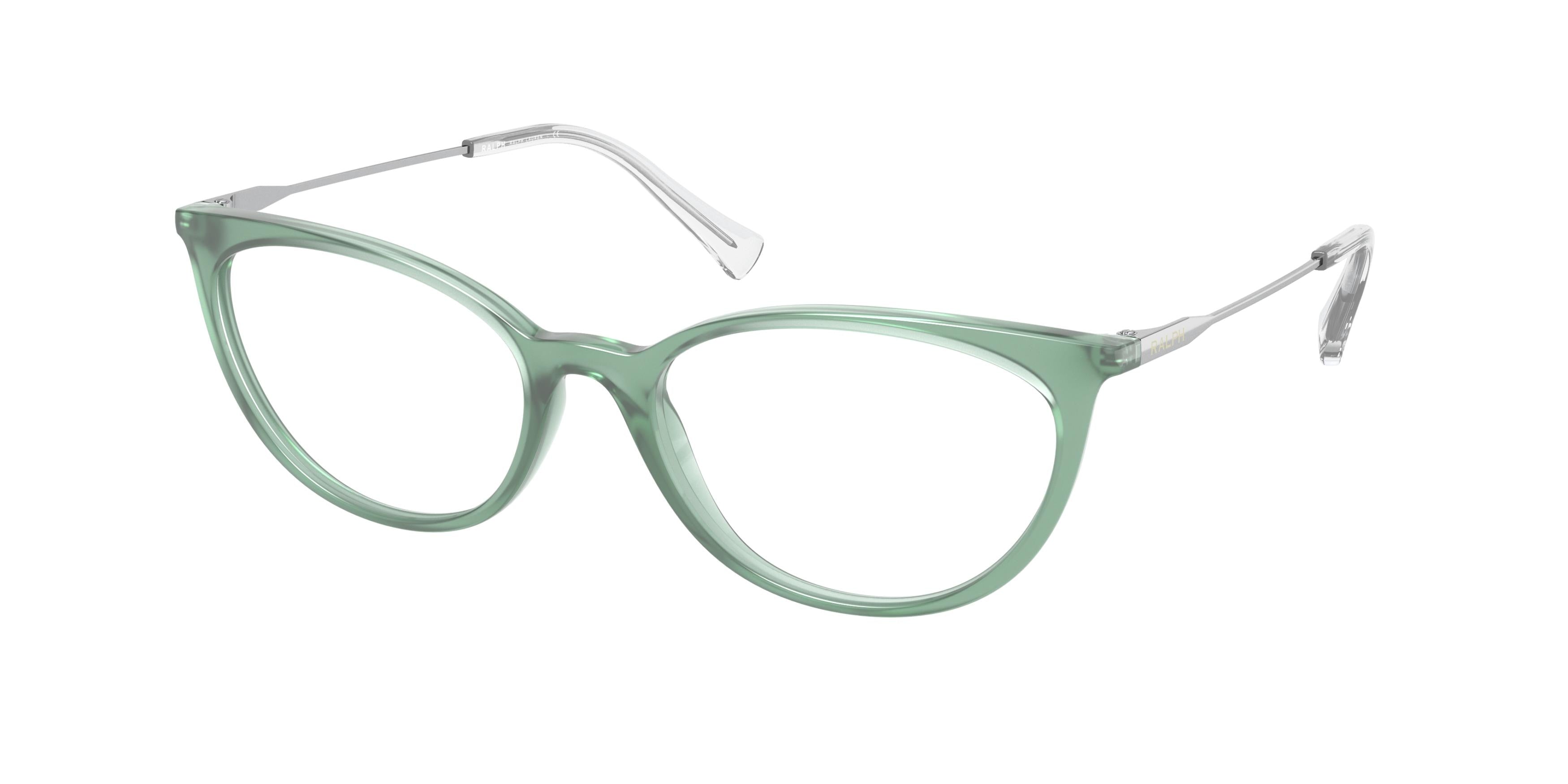 Ralph RA7123 Cat Eye Eyeglasses  5915-Shiny Transparent Sage Green 53-140-18 - Color Map Green