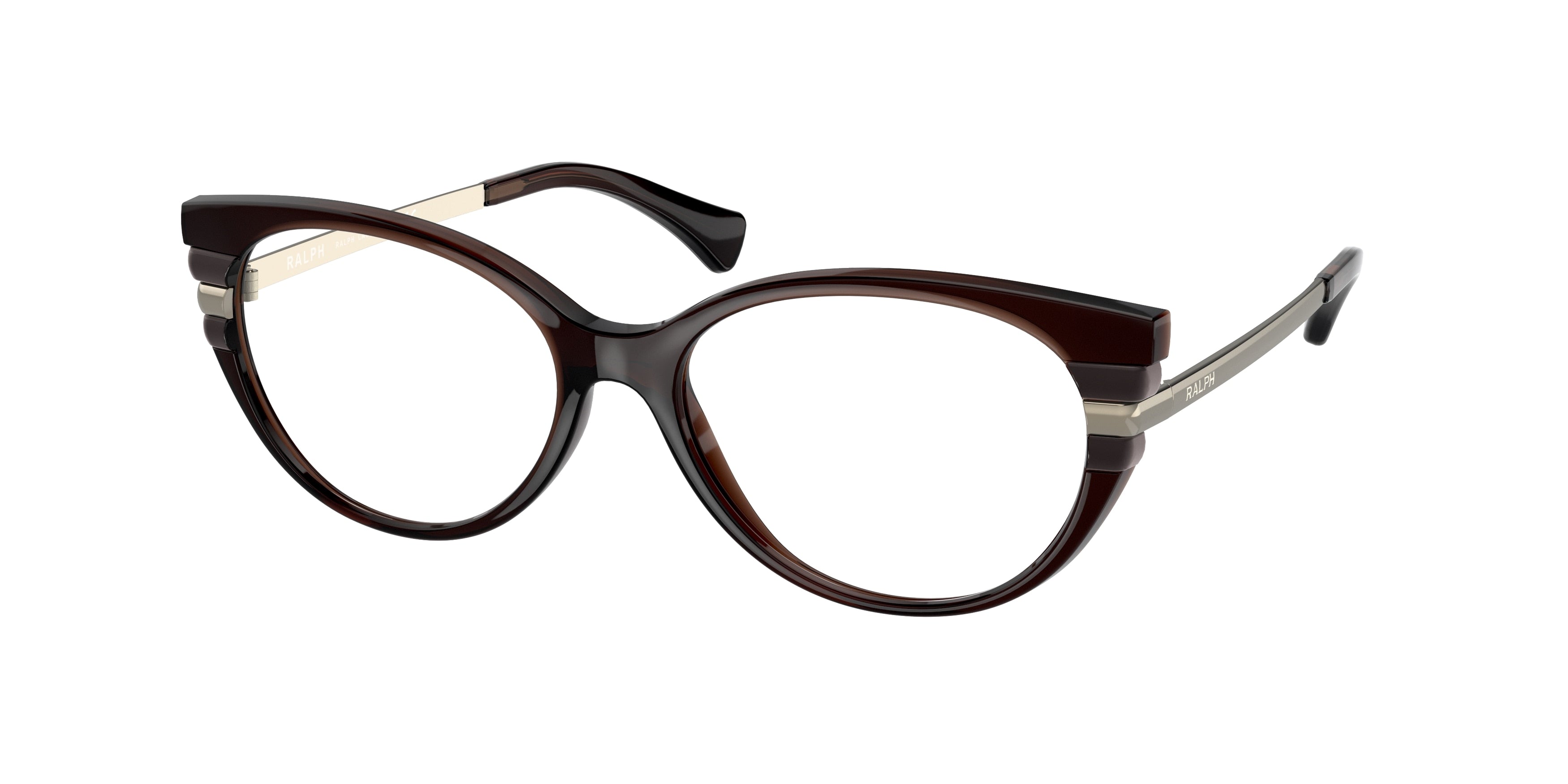 Ralph RA7127 Butterfly Eyeglasses  5943-Opal Brown With Brown Details 54-140-16 - Color Map Brown