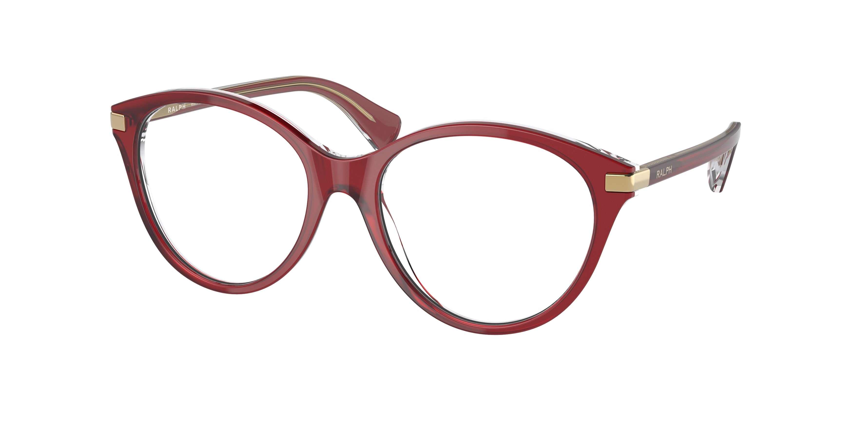Ralph RA7128 Butterfly Eyeglasses  5940-Shiny Red On Crystal 53-135-17 - Color Map Red