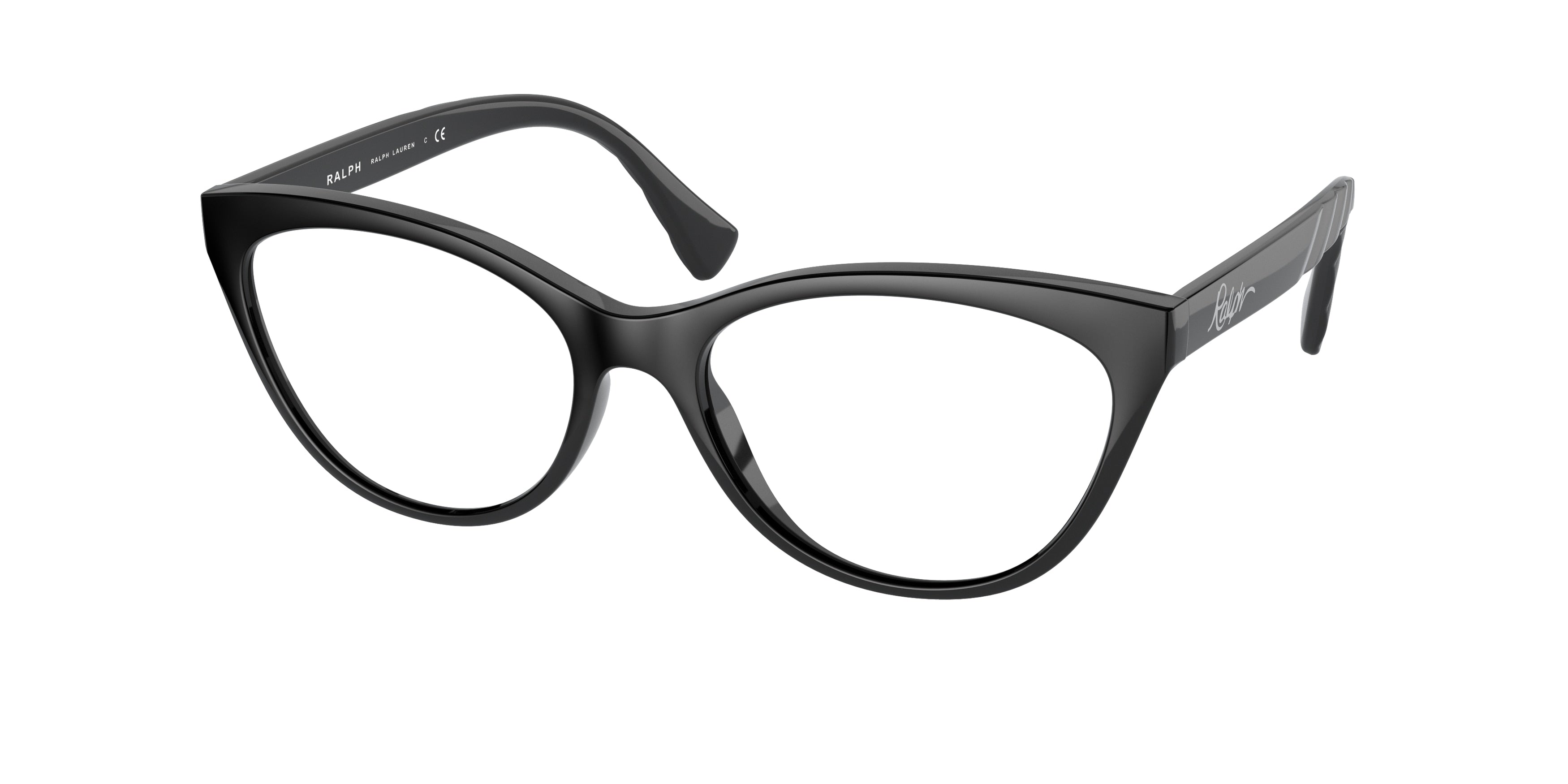 Ralph RA7129 Butterfly Eyeglasses  5001-Shiny Black 55-140-17 - Color Map Black