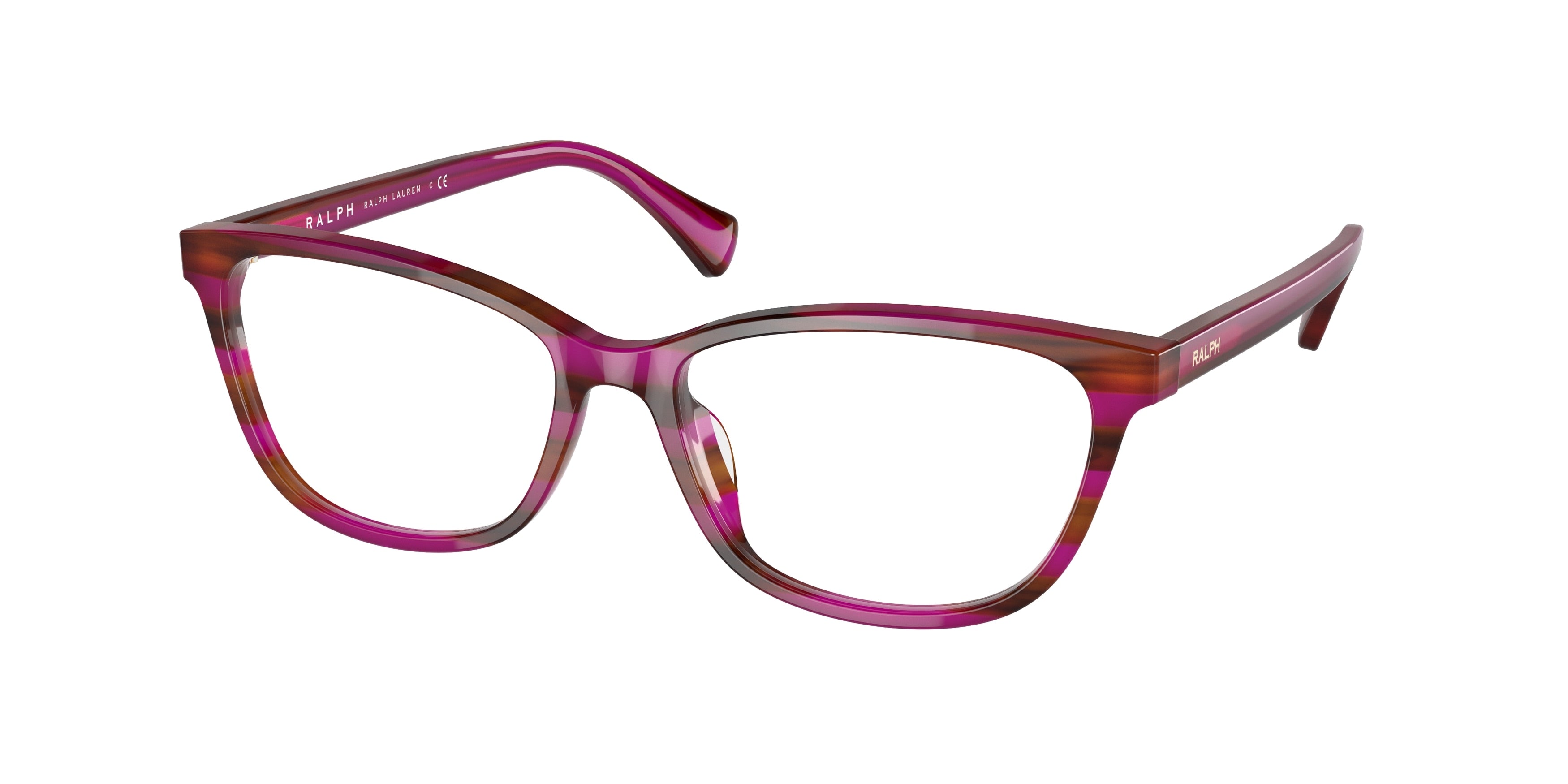Ralph RA7133U Pillow Eyeglasses  5984-Striped Brown Purple 55-140-16 - Color Map Brown