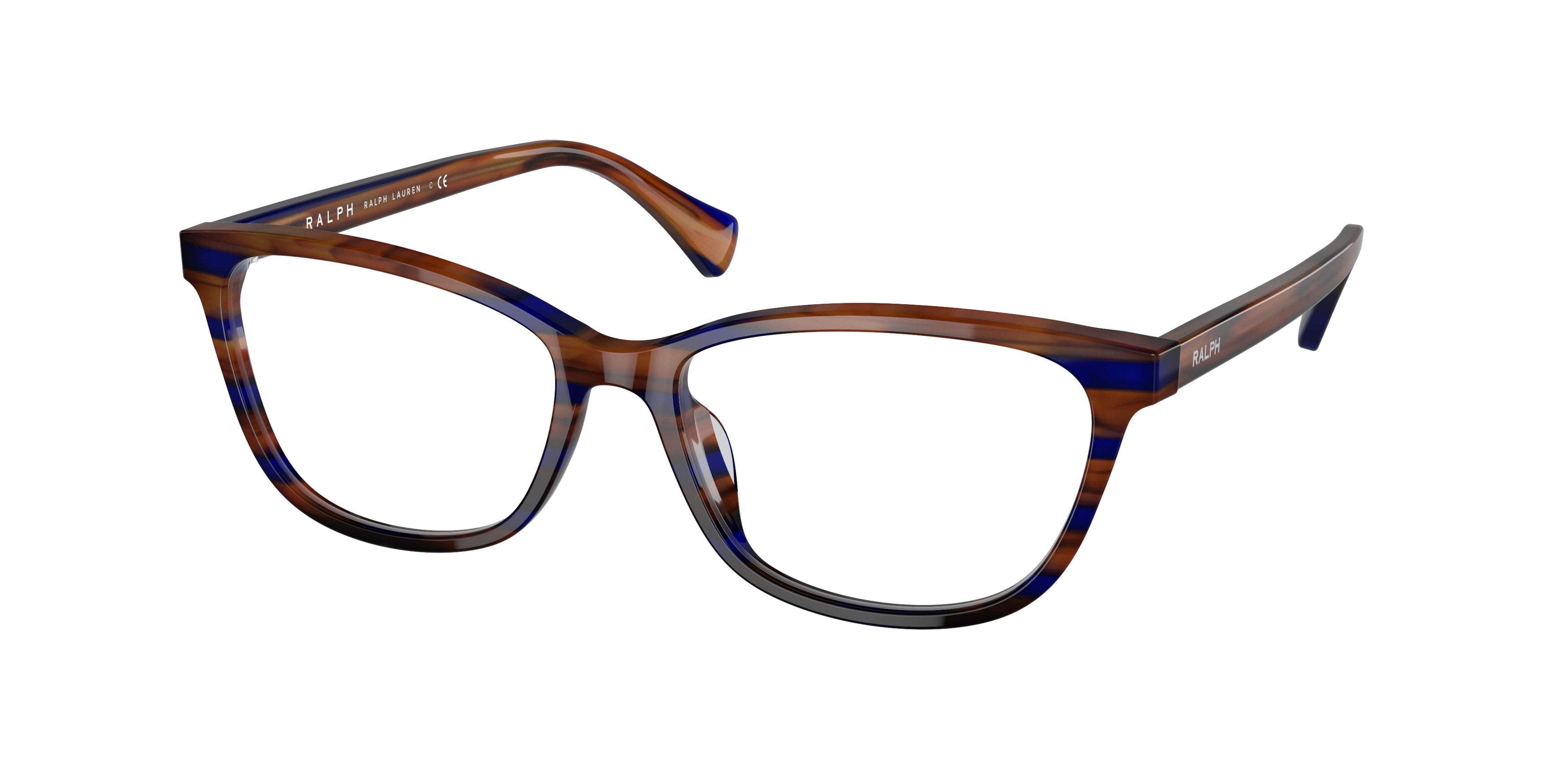 Ralph RA7133U Pillow Eyeglasses  5987-Striped Brown Blue 55-140-16 - Color Map Brown