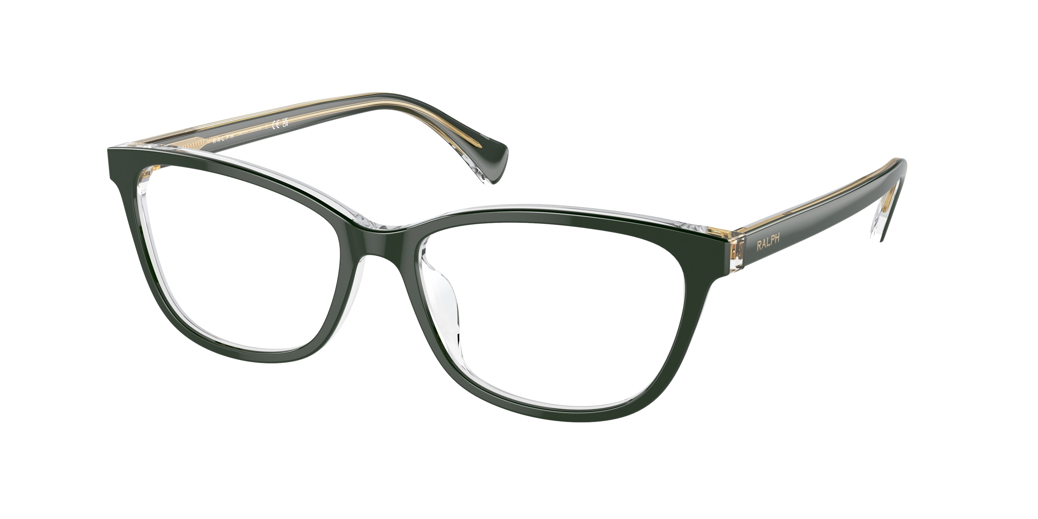 Ralph RA7133U Pillow Eyeglasses  6071-Green On Crystal 55-140-16 - Color Map Green